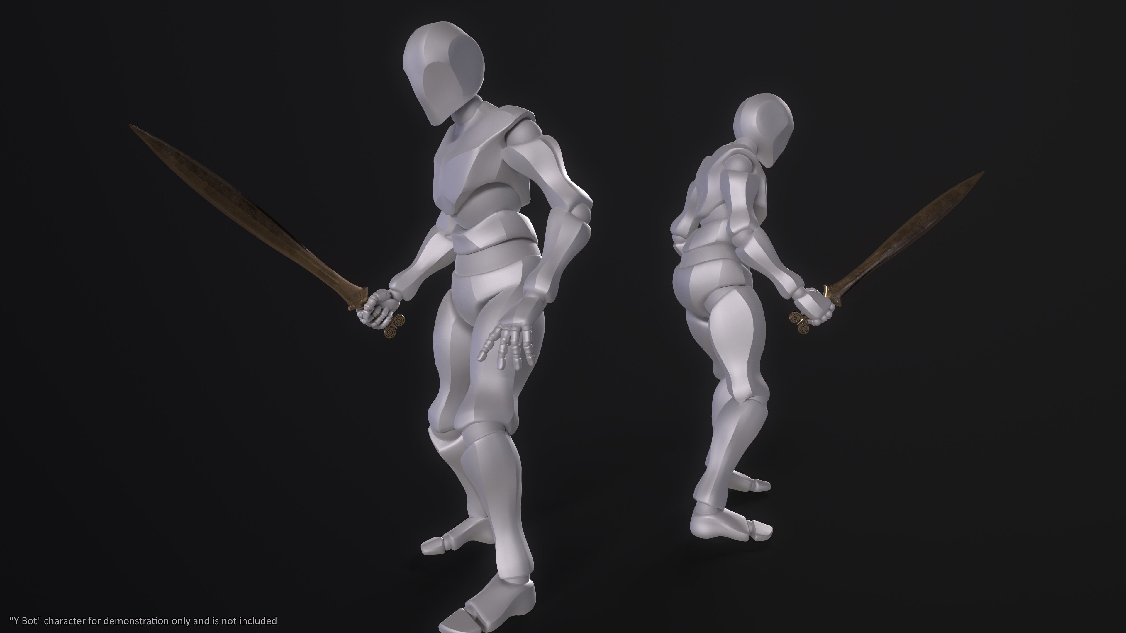 The Celtic Gundlingen - Leaf-Bladed Bronze Sword Low-poly 3D model_3