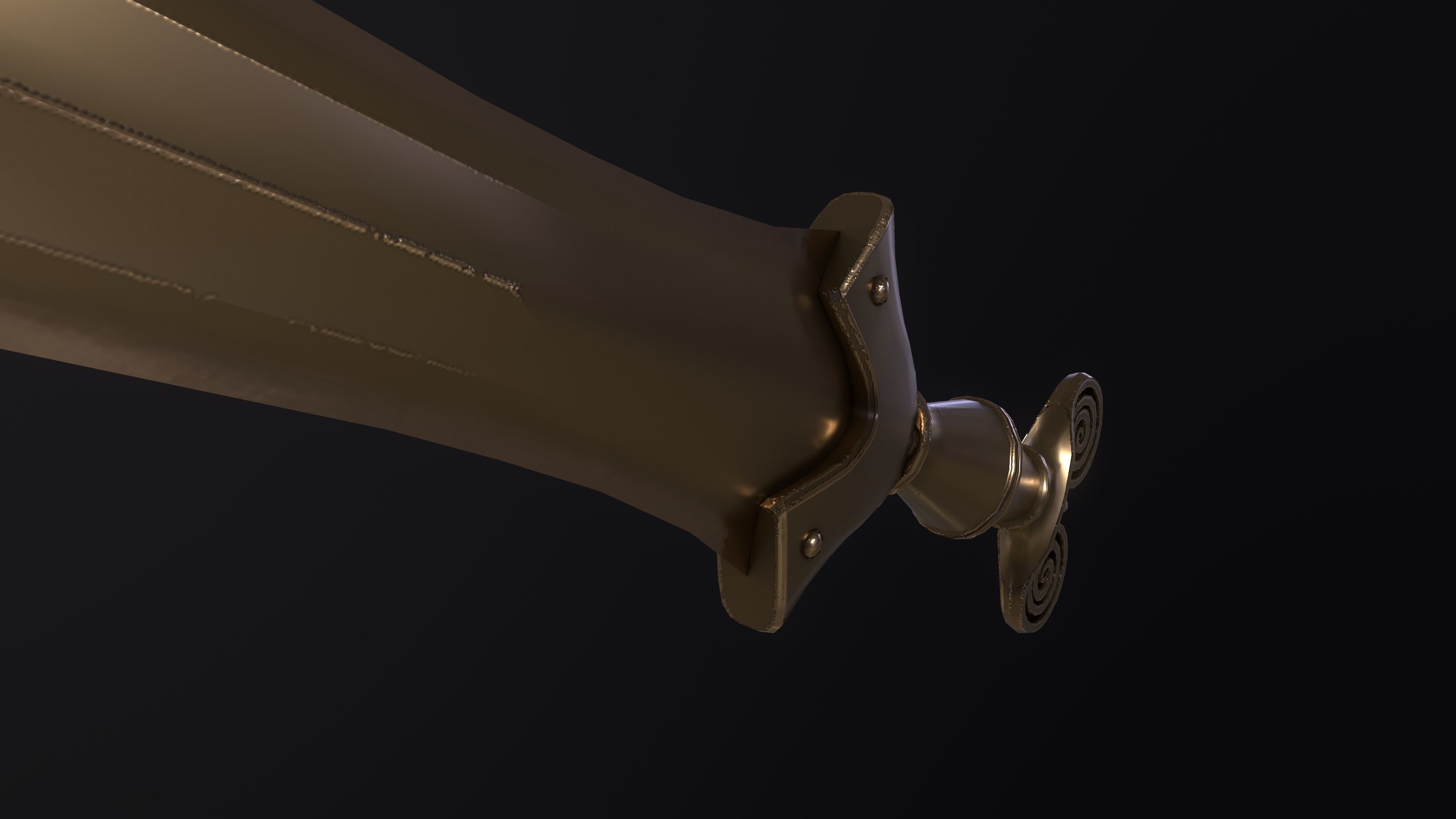 The Celtic Gundlingen - Leaf-Bladed Bronze Sword Low-poly 3D model_11