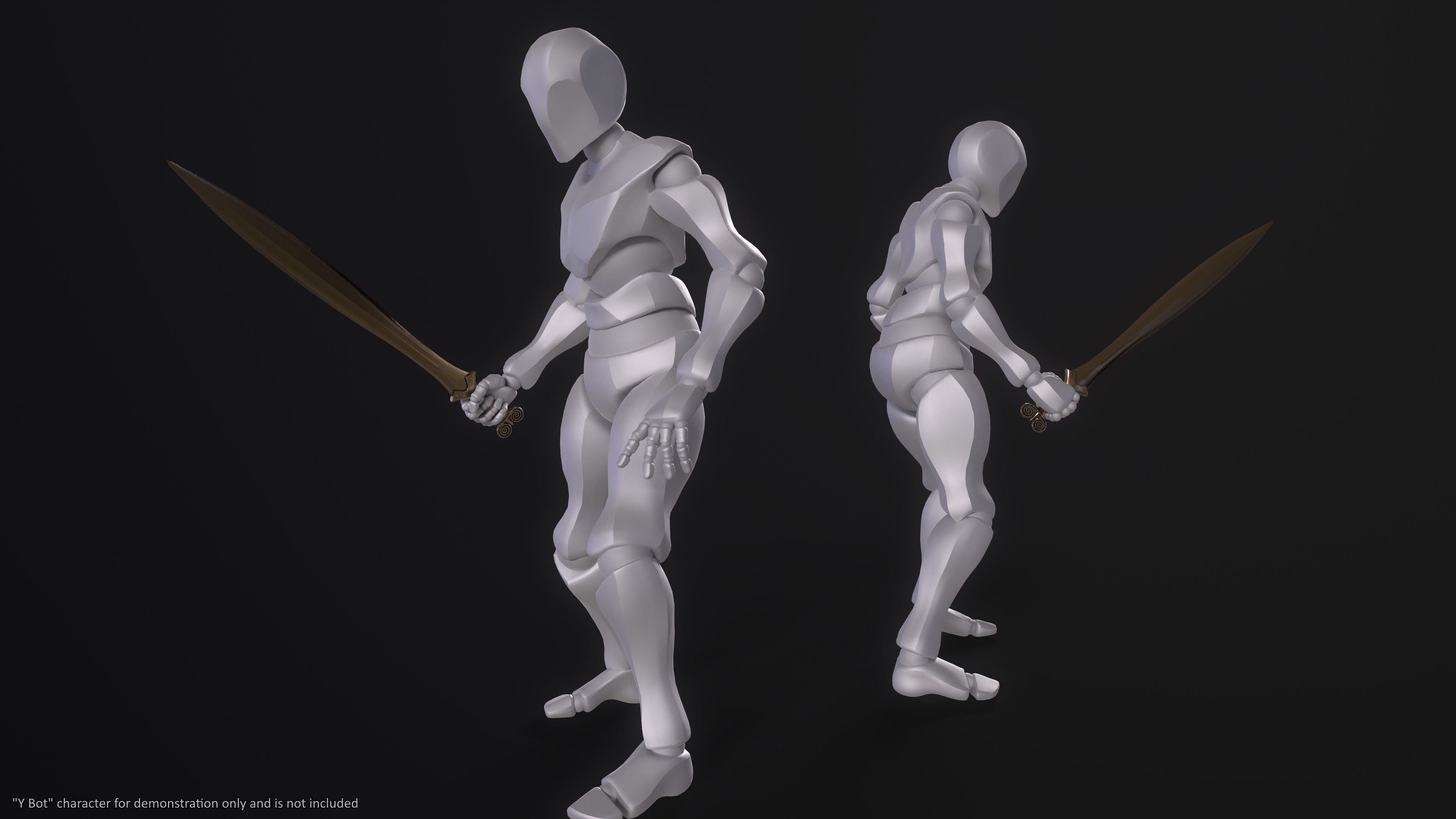 The Celtic Gundlingen - Leaf-Bladed Bronze Sword Low-poly 3D model_2