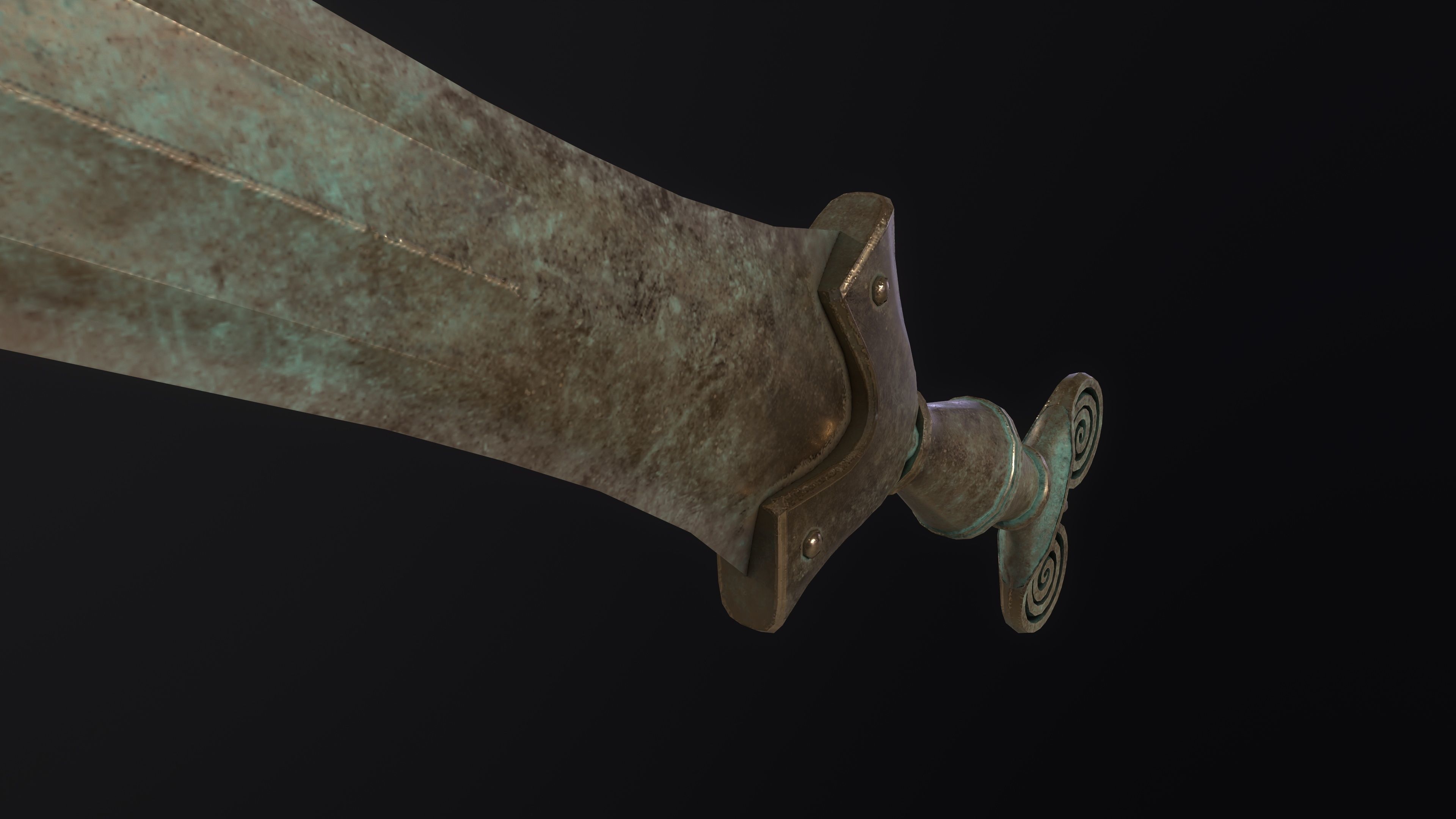 The Celtic Gundlingen - Leaf-Bladed Bronze Sword Low-poly 3D model_13