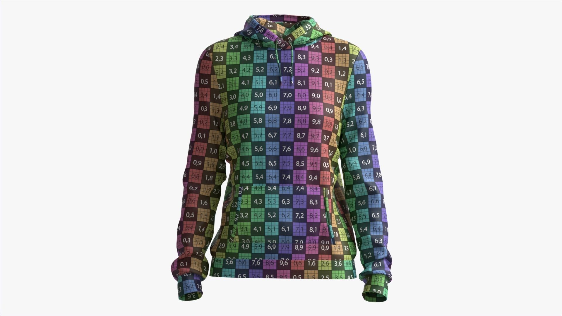 Hoodie with Pockets for Women Mockup 01 Colorful 3D model_12