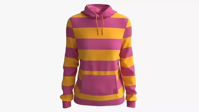 Hoodie with Pockets for Women Mockup 01 Colorful 3D model