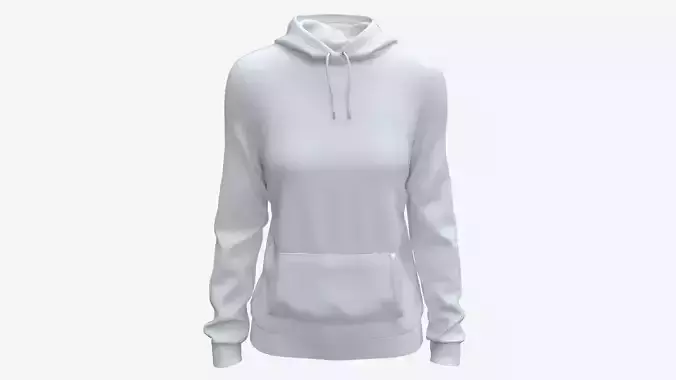 Hoodie with Pockets for Women Mockup 01 White