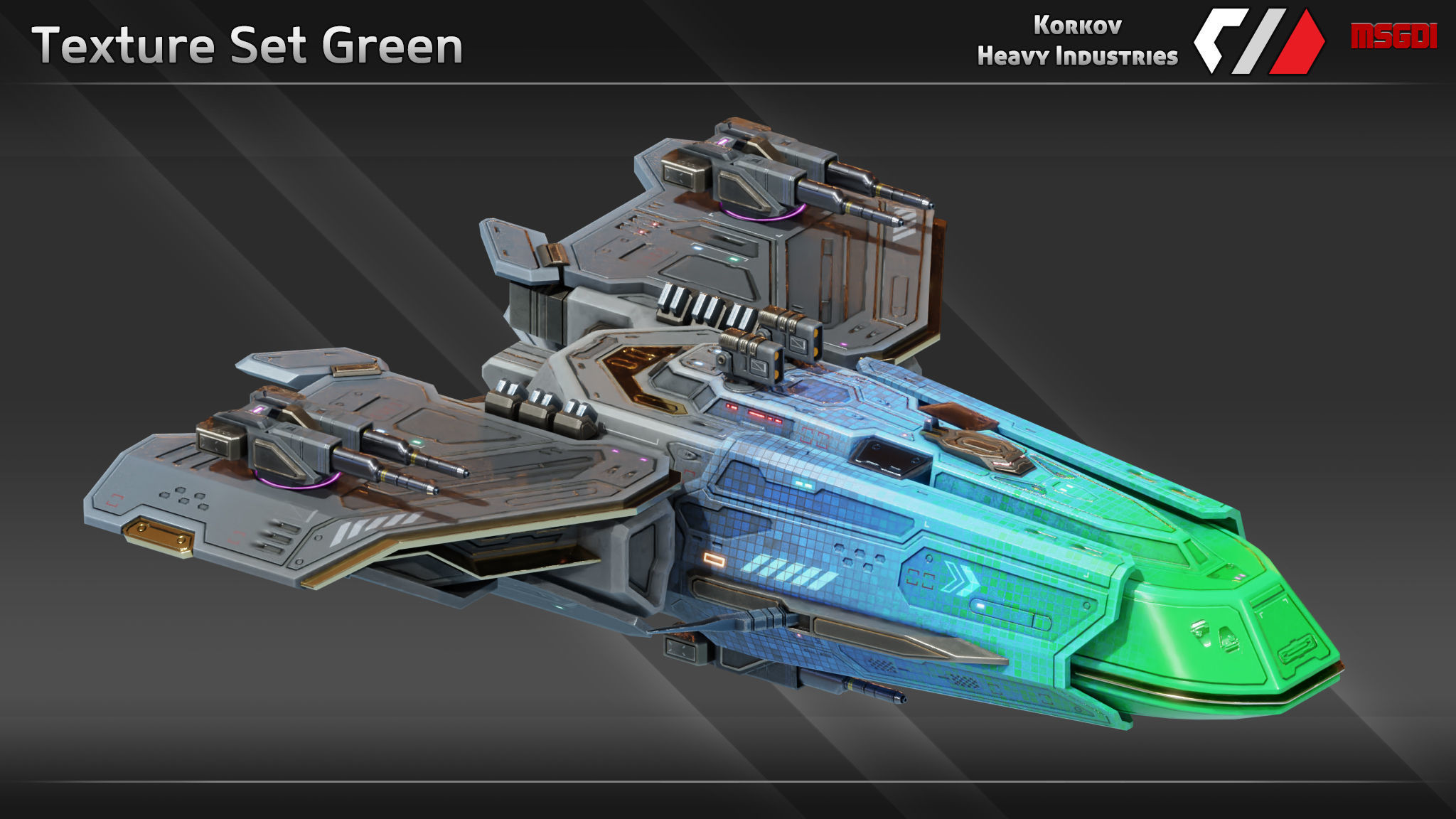 Spaceship Hellion Class Frigate Low-poly 3D model_7