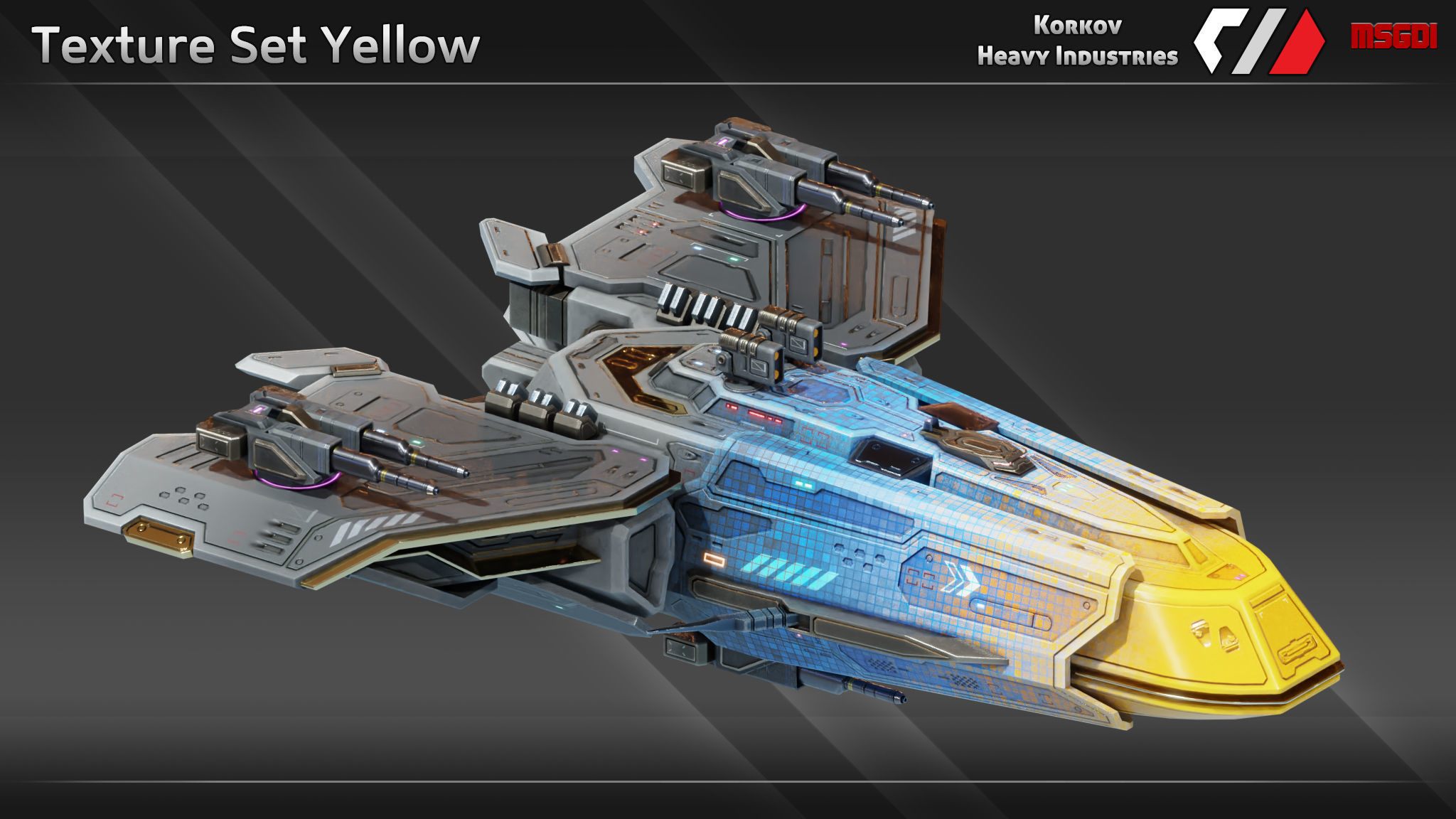 Spaceship Hellion Class Frigate Low-poly 3D model_10