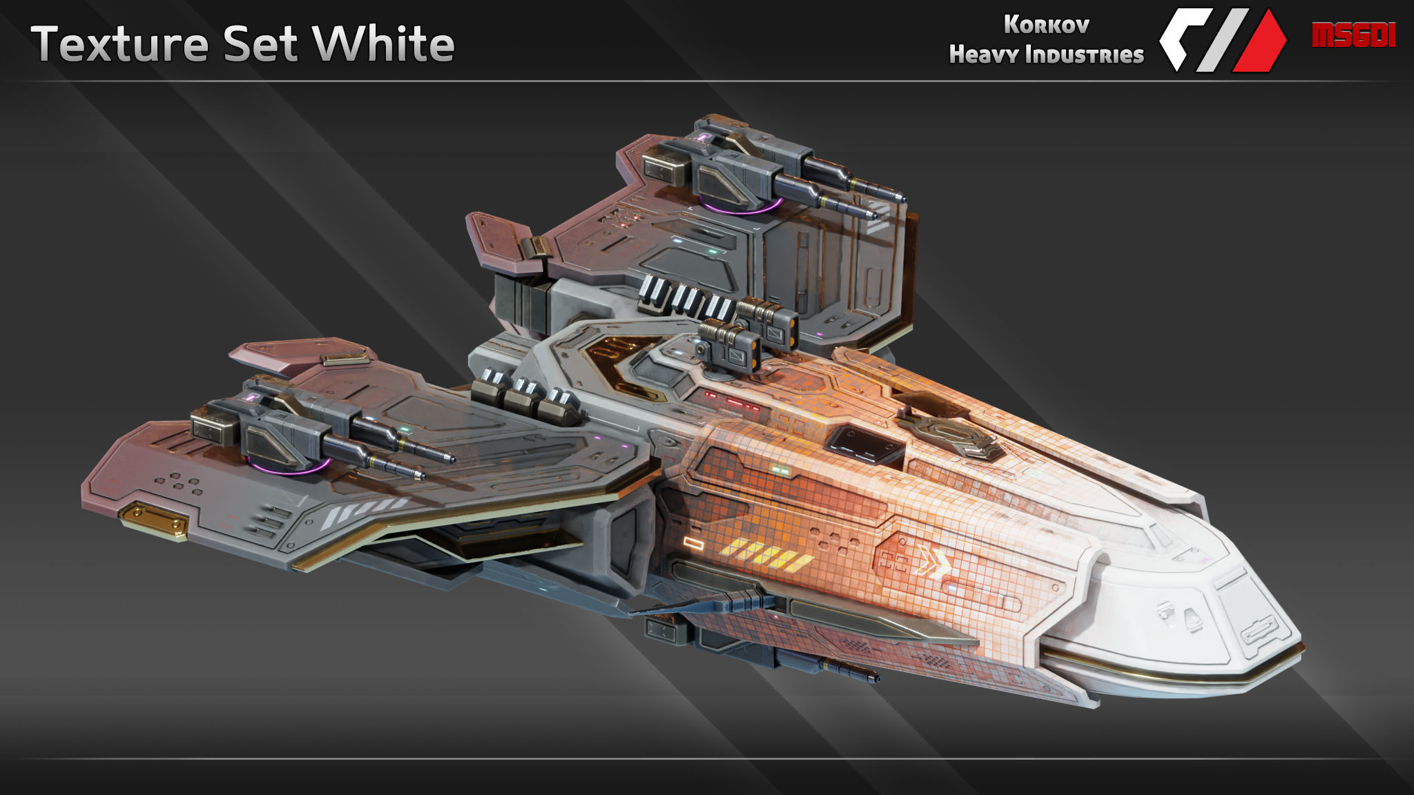 Spaceship Hellion Class Frigate Low-poly 3D model_9