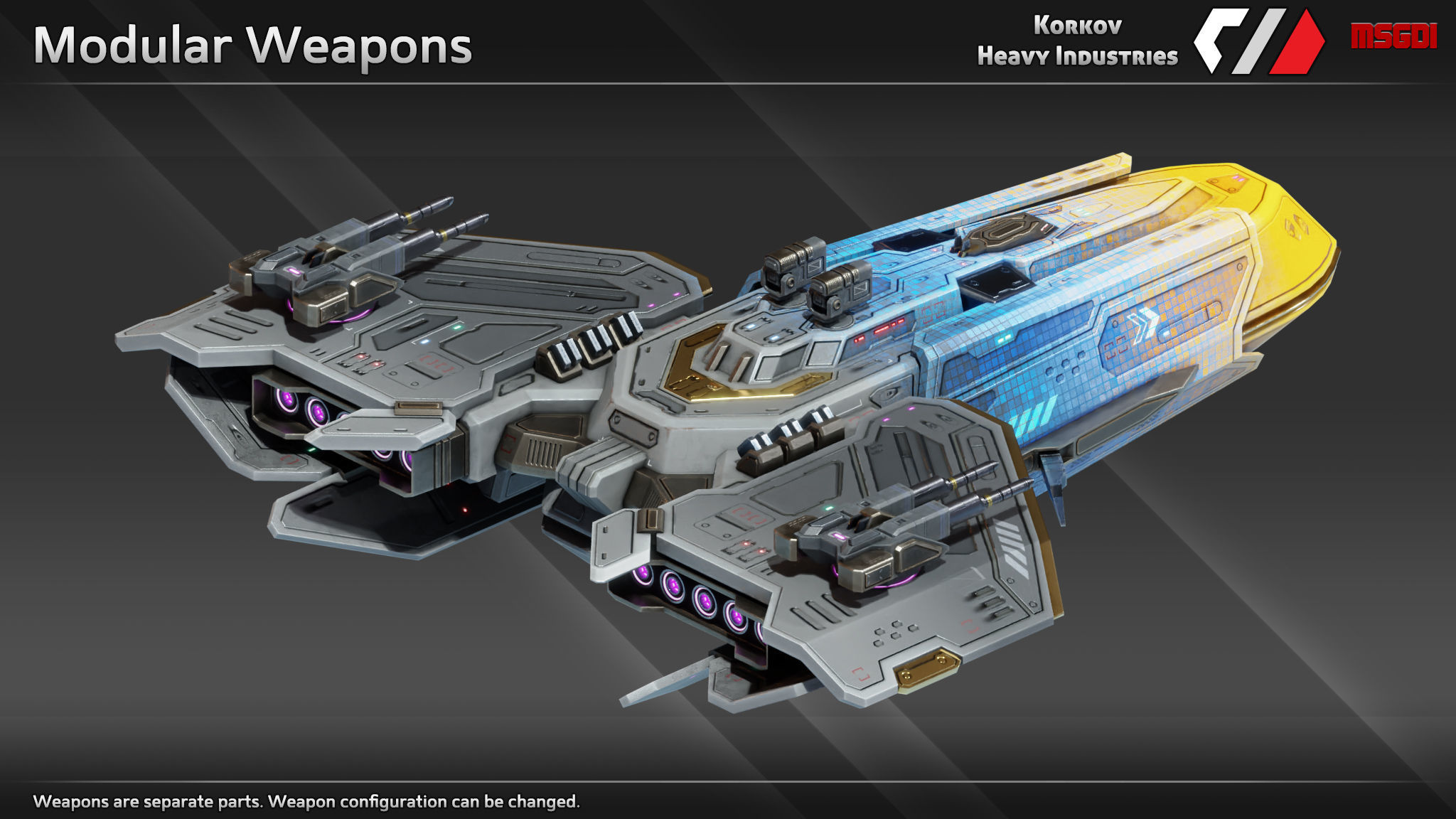 Spaceship Hellion Class Frigate Low-poly 3D model_4