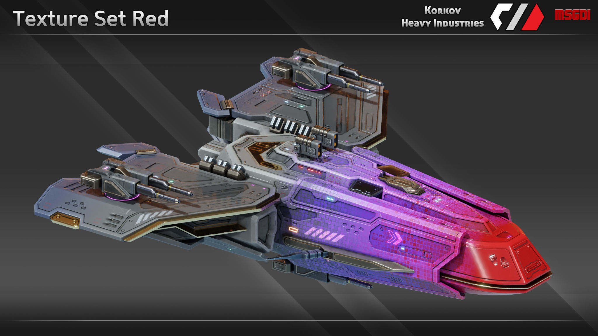 Spaceship Hellion Class Frigate Low-poly 3D model_8