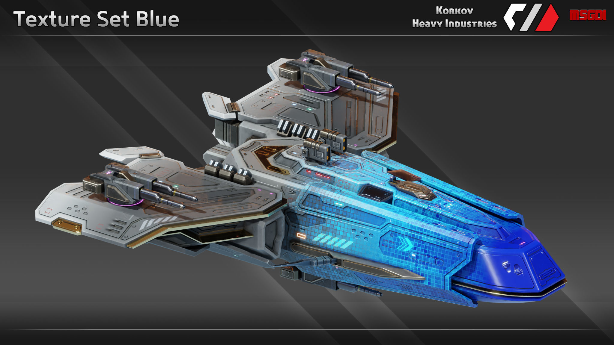 Spaceship Hellion Class Frigate Low-poly 3D model_6