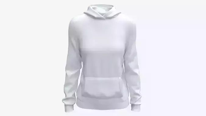 Hoodie with Pockets for Women Mockup 02 White
