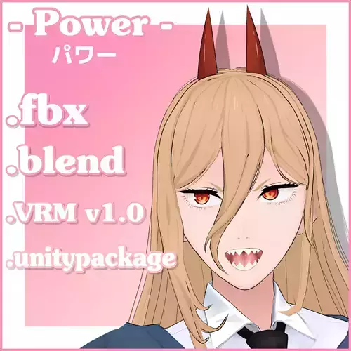 Power - anime character Low-poly 3D model