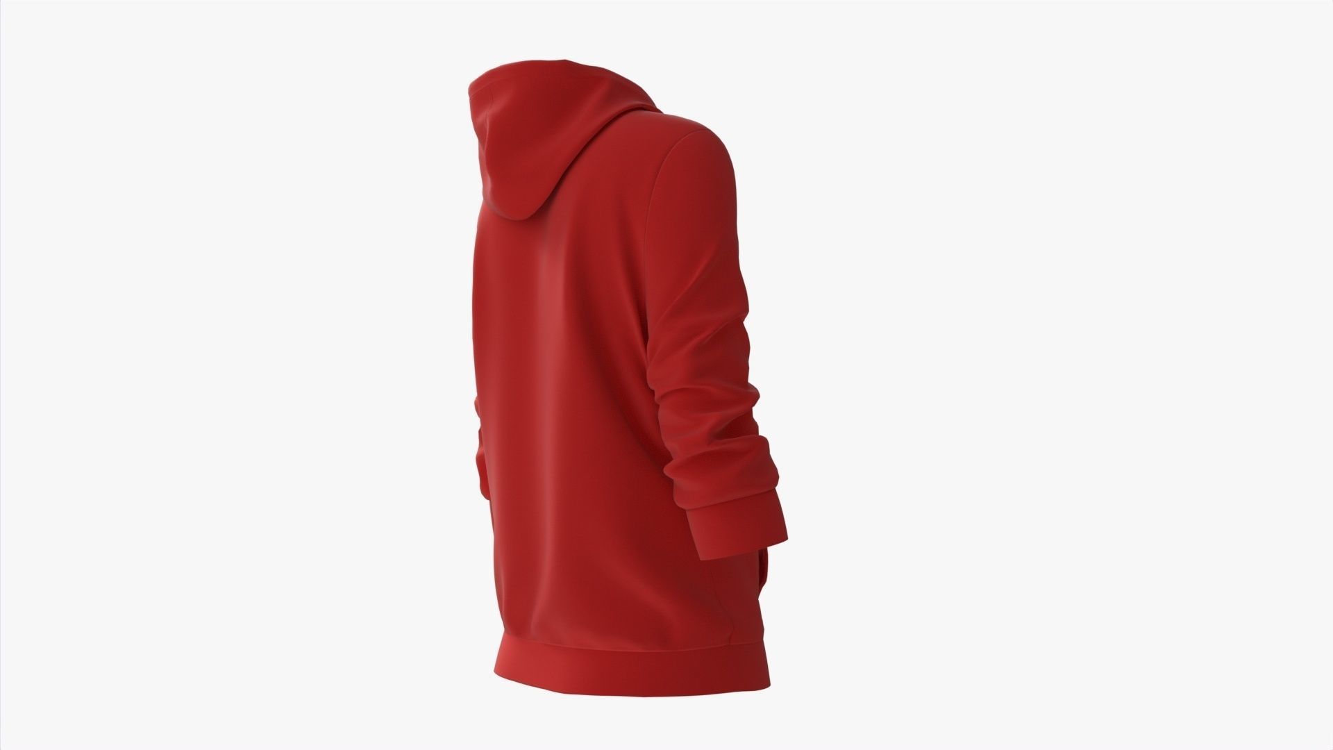 Hoodie with Pockets for Women Mockup 03 Red 3D model_2