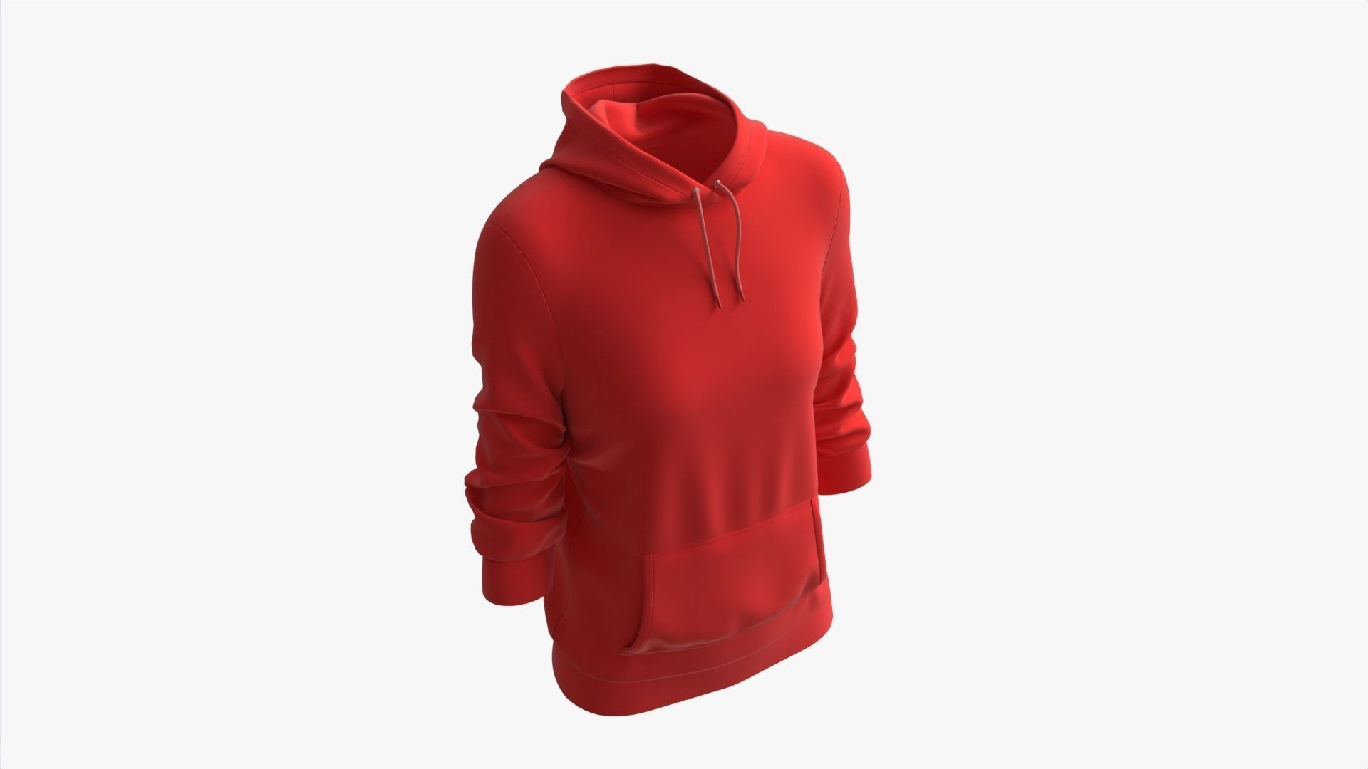 Hoodie with Pockets for Women Mockup 03 Red 3D model_1