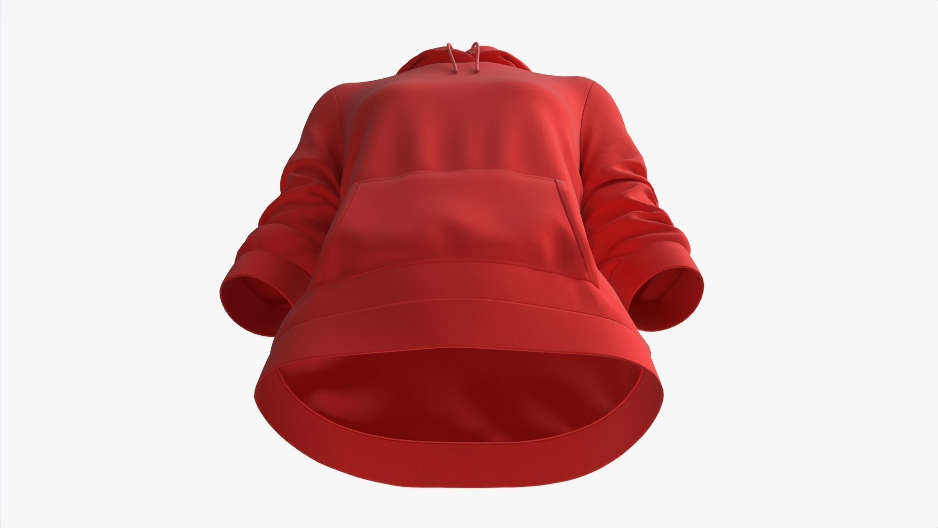 Hoodie with Pockets for Women Mockup 03 Red 3D model_3