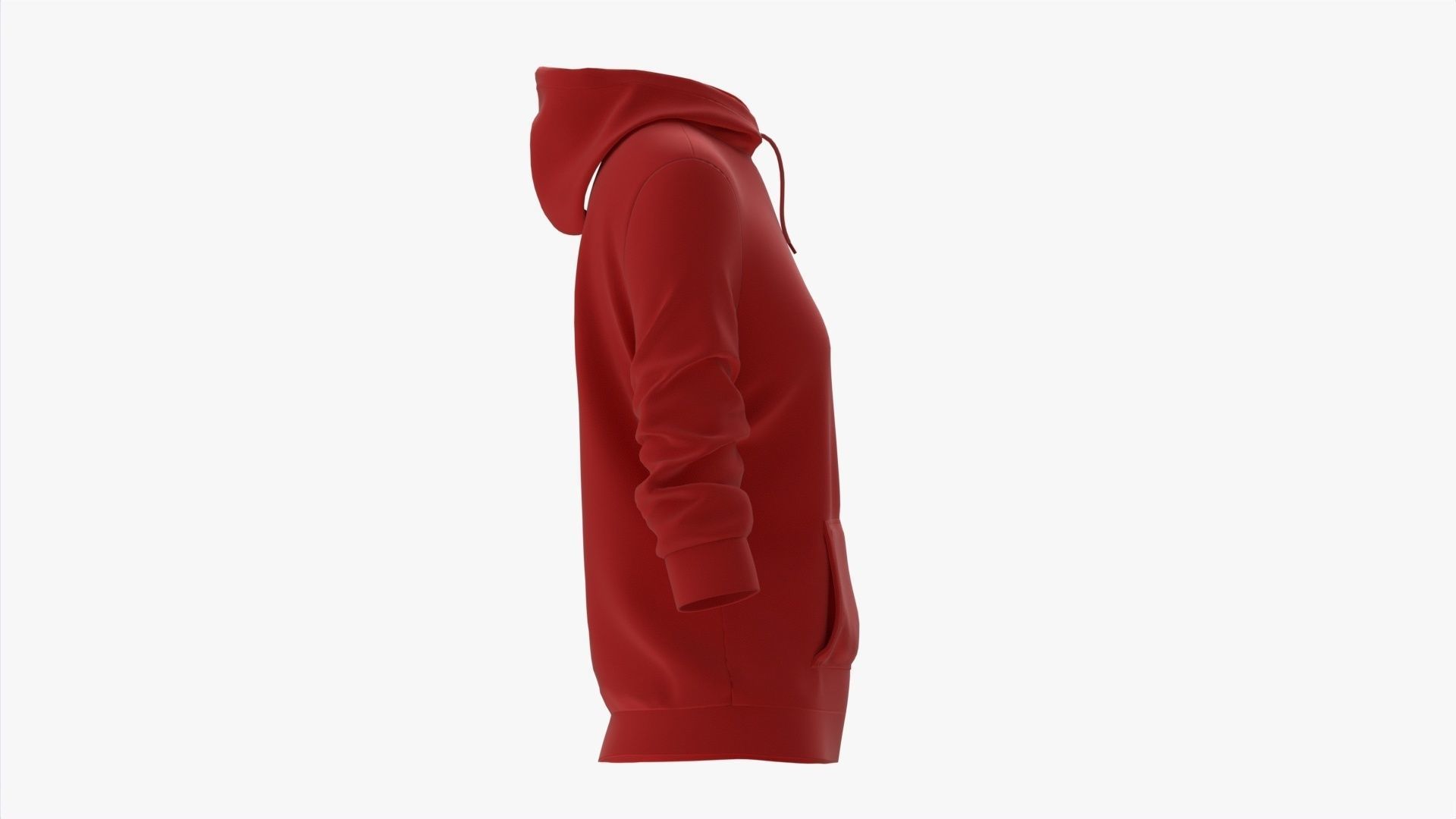Hoodie with Pockets for Women Mockup 03 Red 3D model_5