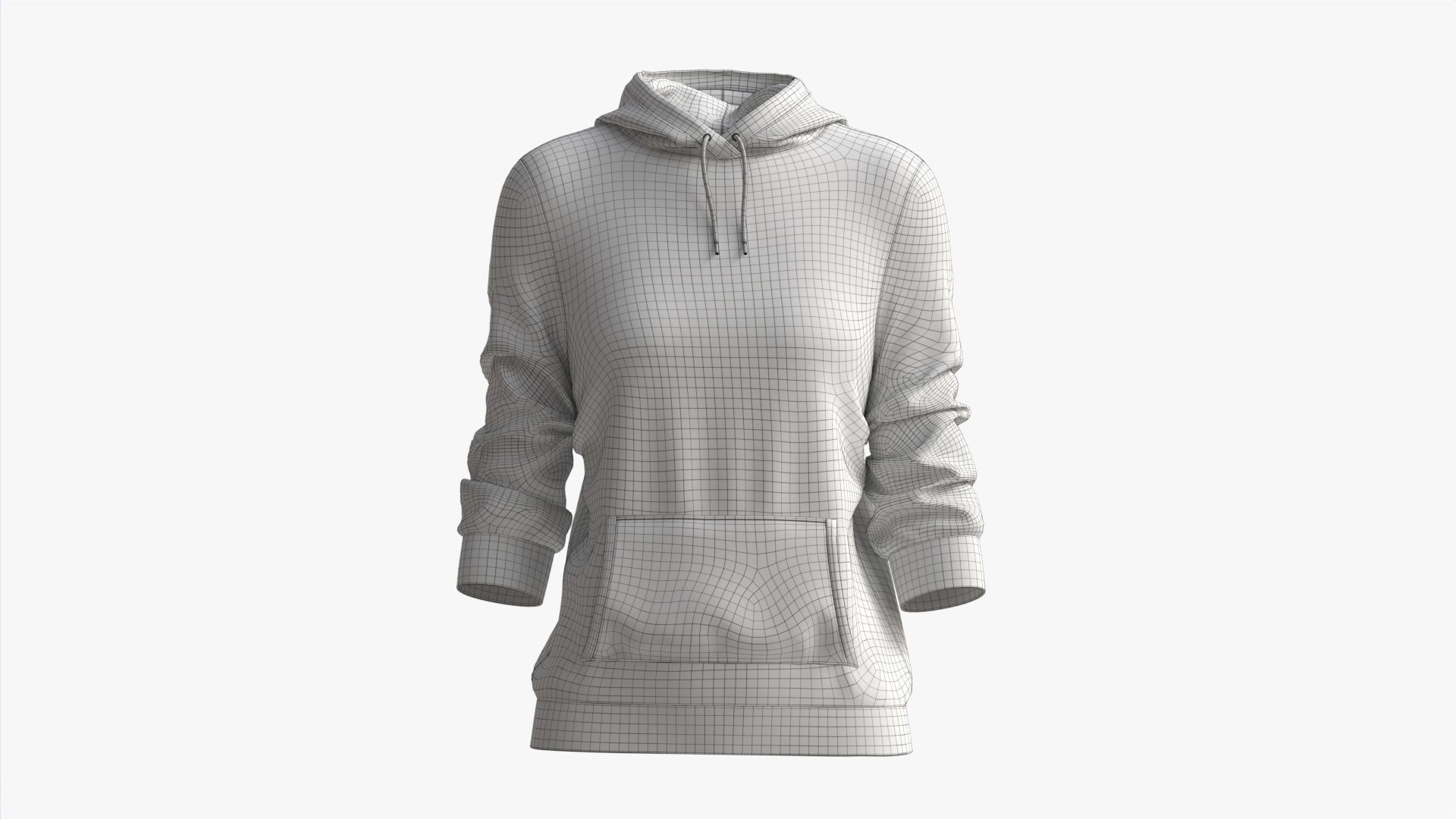 Hoodie with Pockets for Women Mockup 03 Red 3D model_10