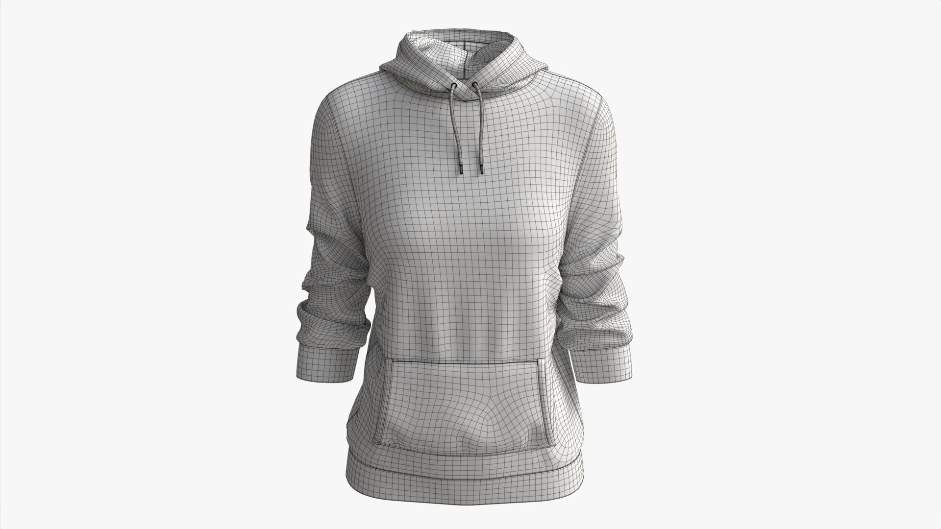 Hoodie with Pockets for Women Mockup 03 Red 3D model_6