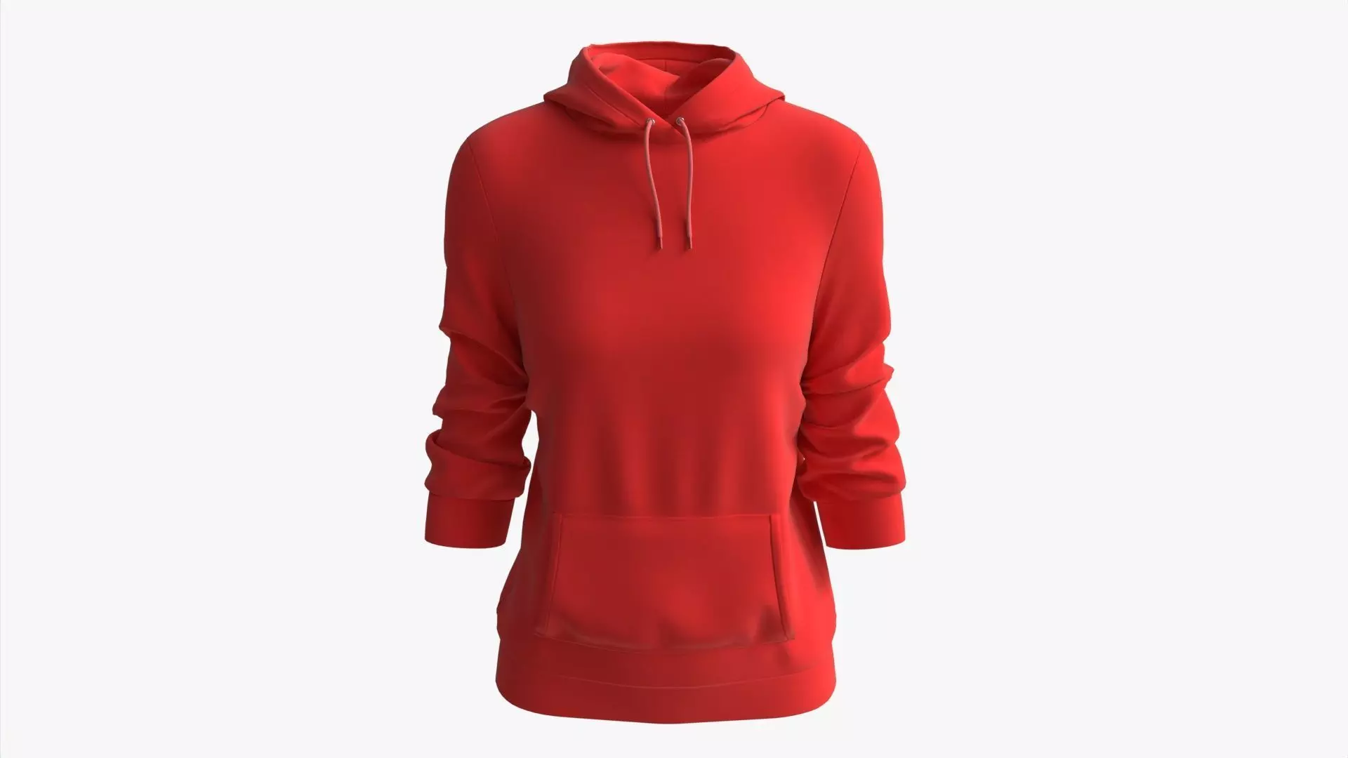 Hoodie with Pockets for Women Mockup 03 Red 3D model_0