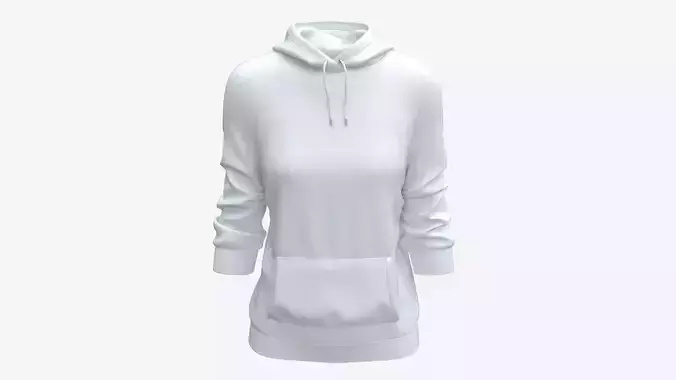 Hoodie with Pockets for Women Mockup 03 White 3D model