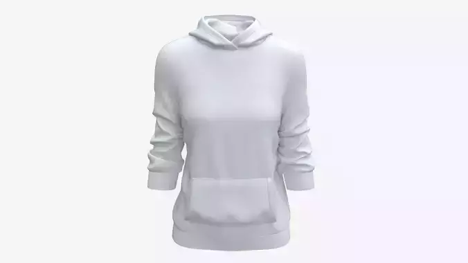 Hoodie with Pockets for Women Mockup 04 White