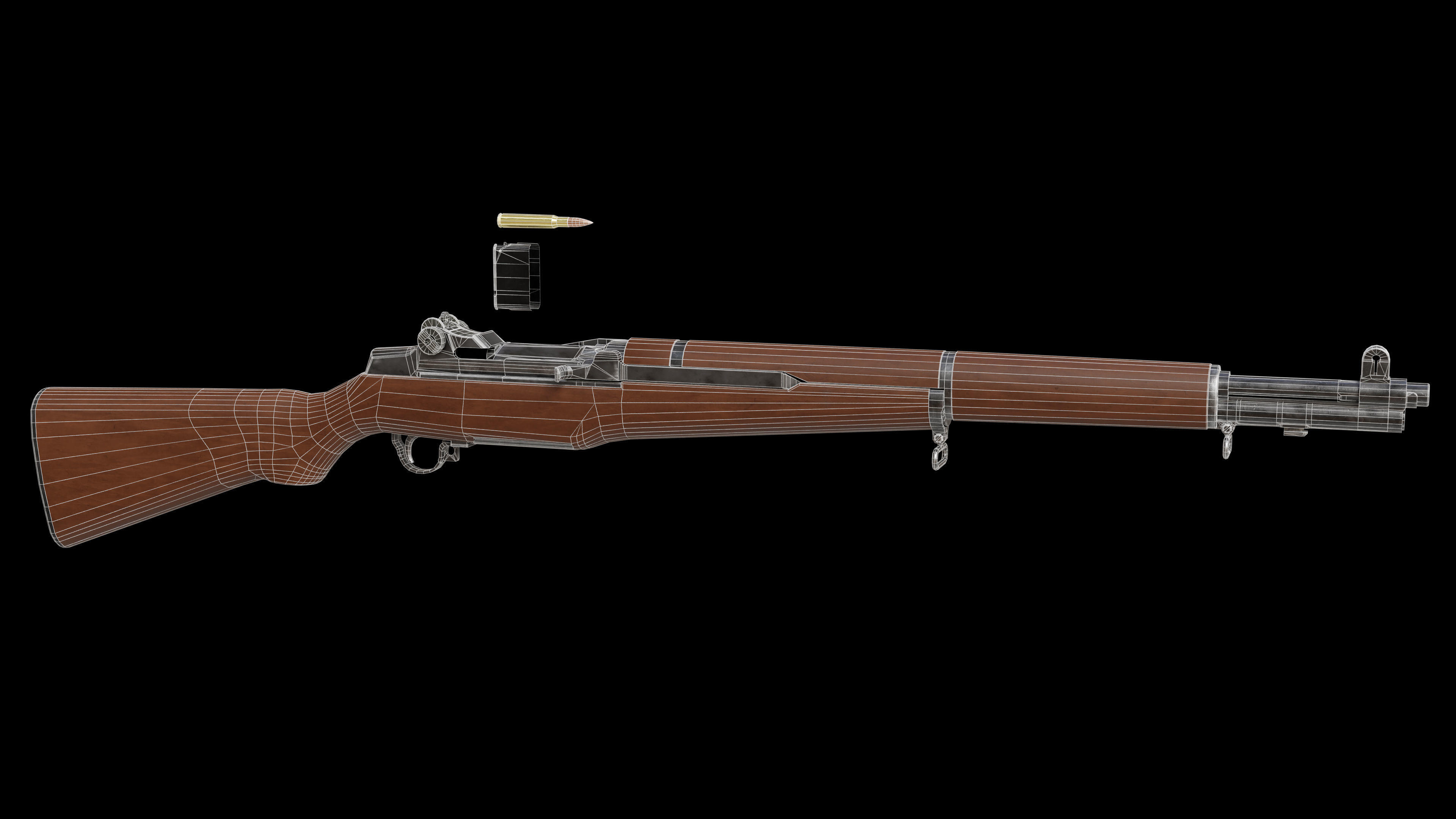 M1 Garand Low-poly 3D model_19