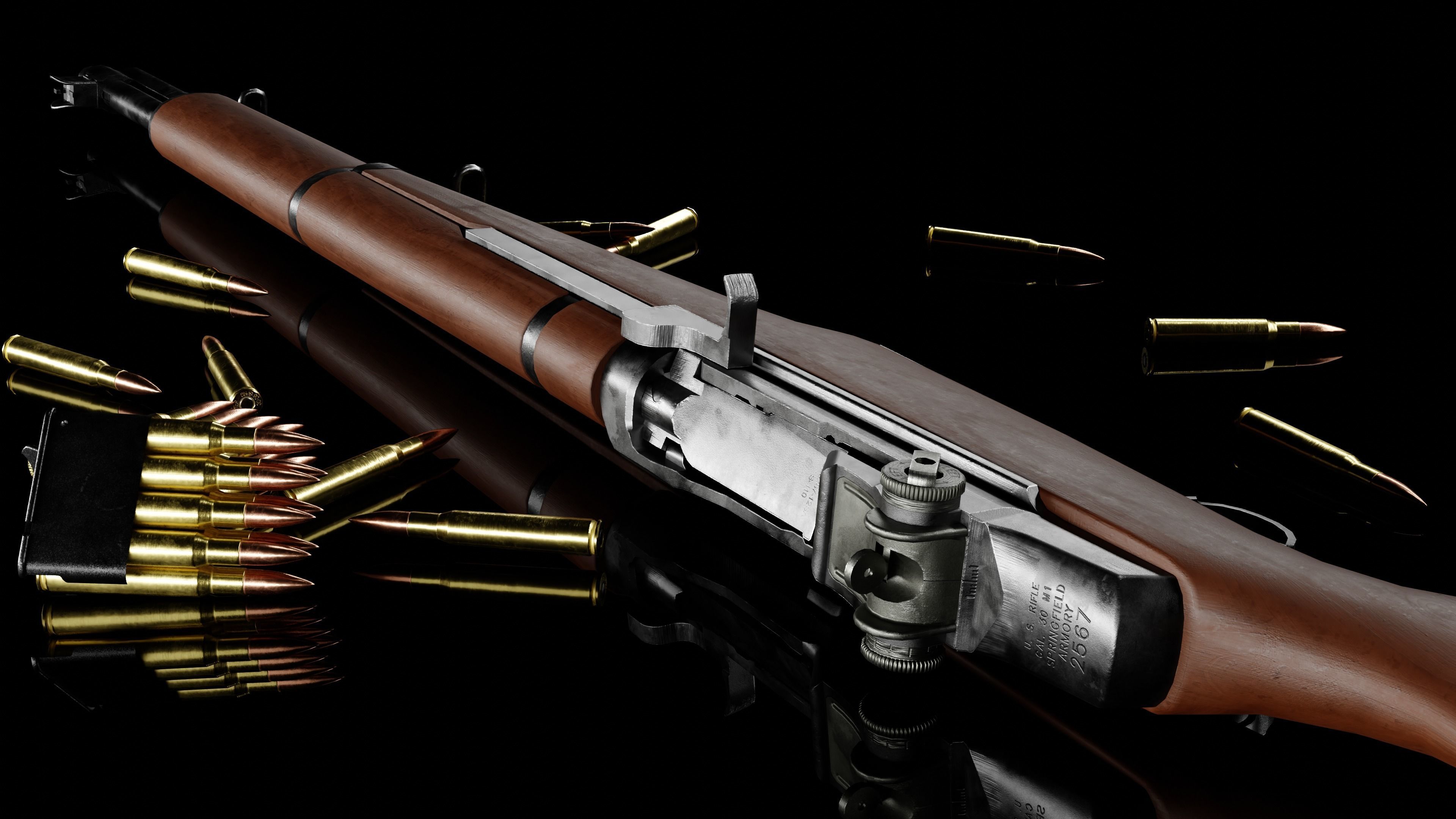 M1 Garand Low-poly 3D model_5