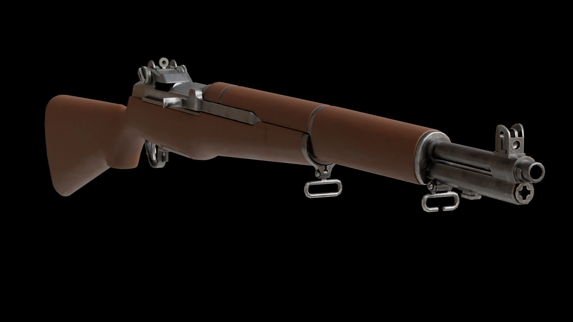 M1 Garand Low-poly 3D model_9