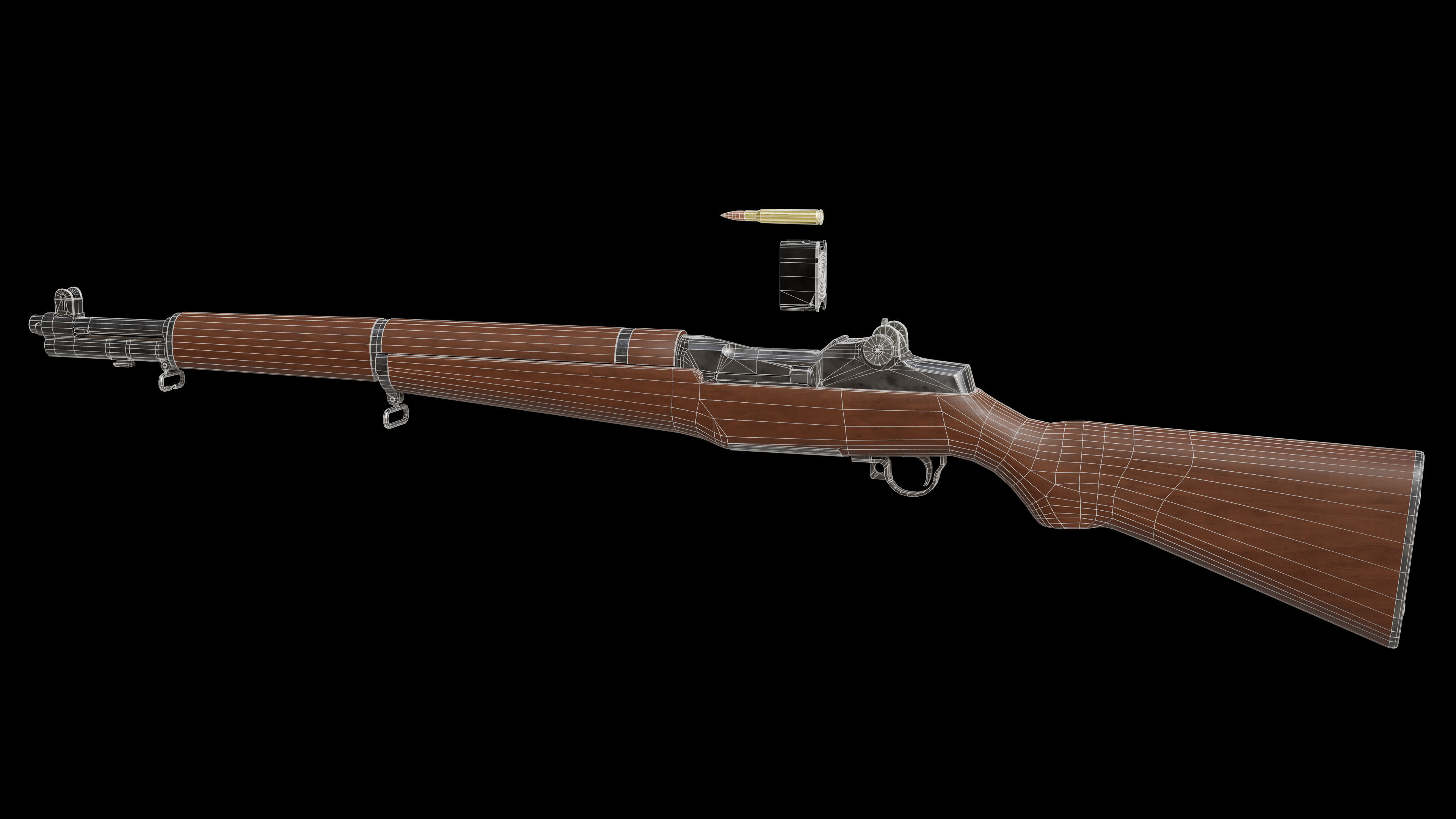 M1 Garand Low-poly 3D model_20