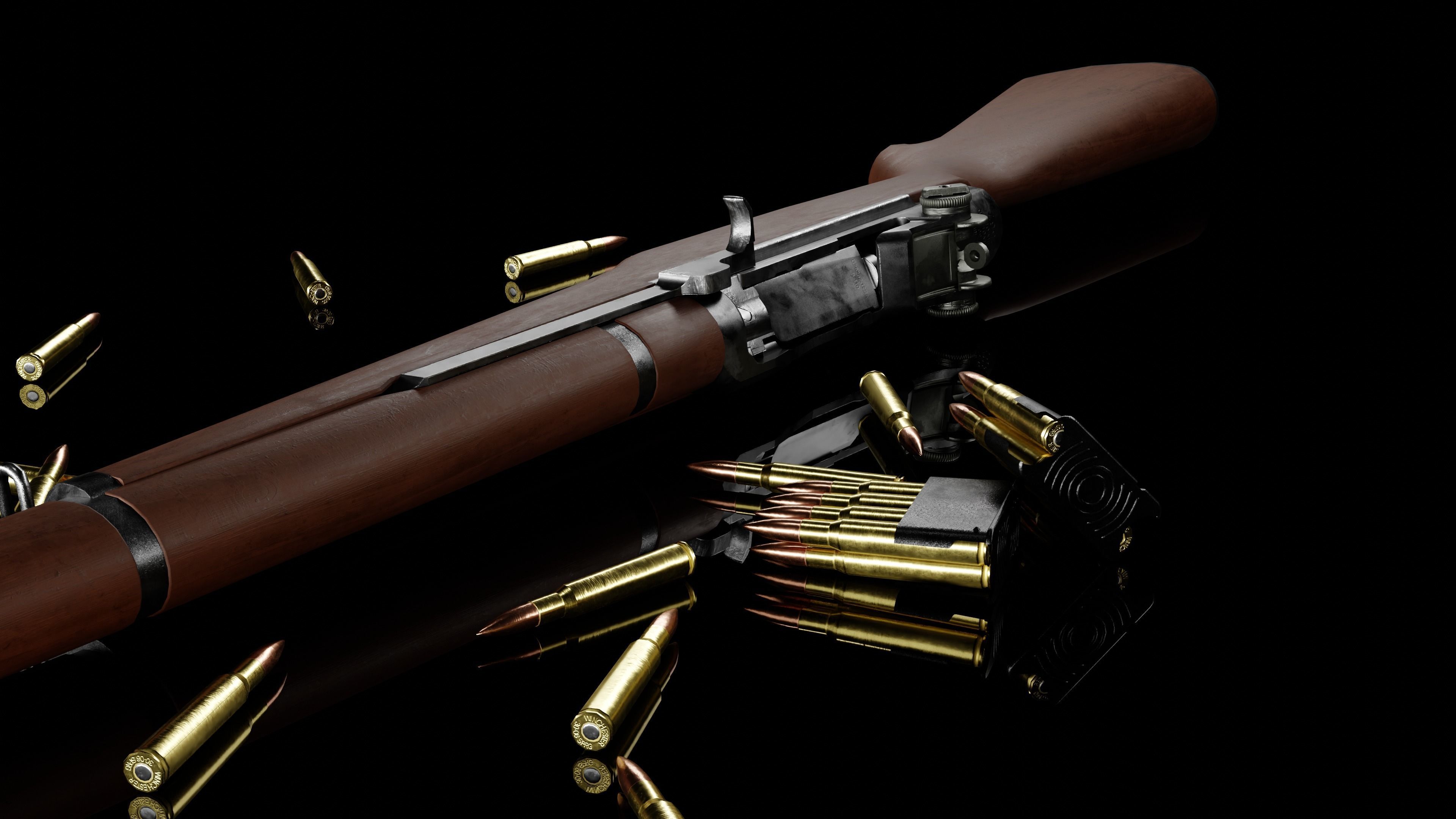 M1 Garand Low-poly 3D model_4