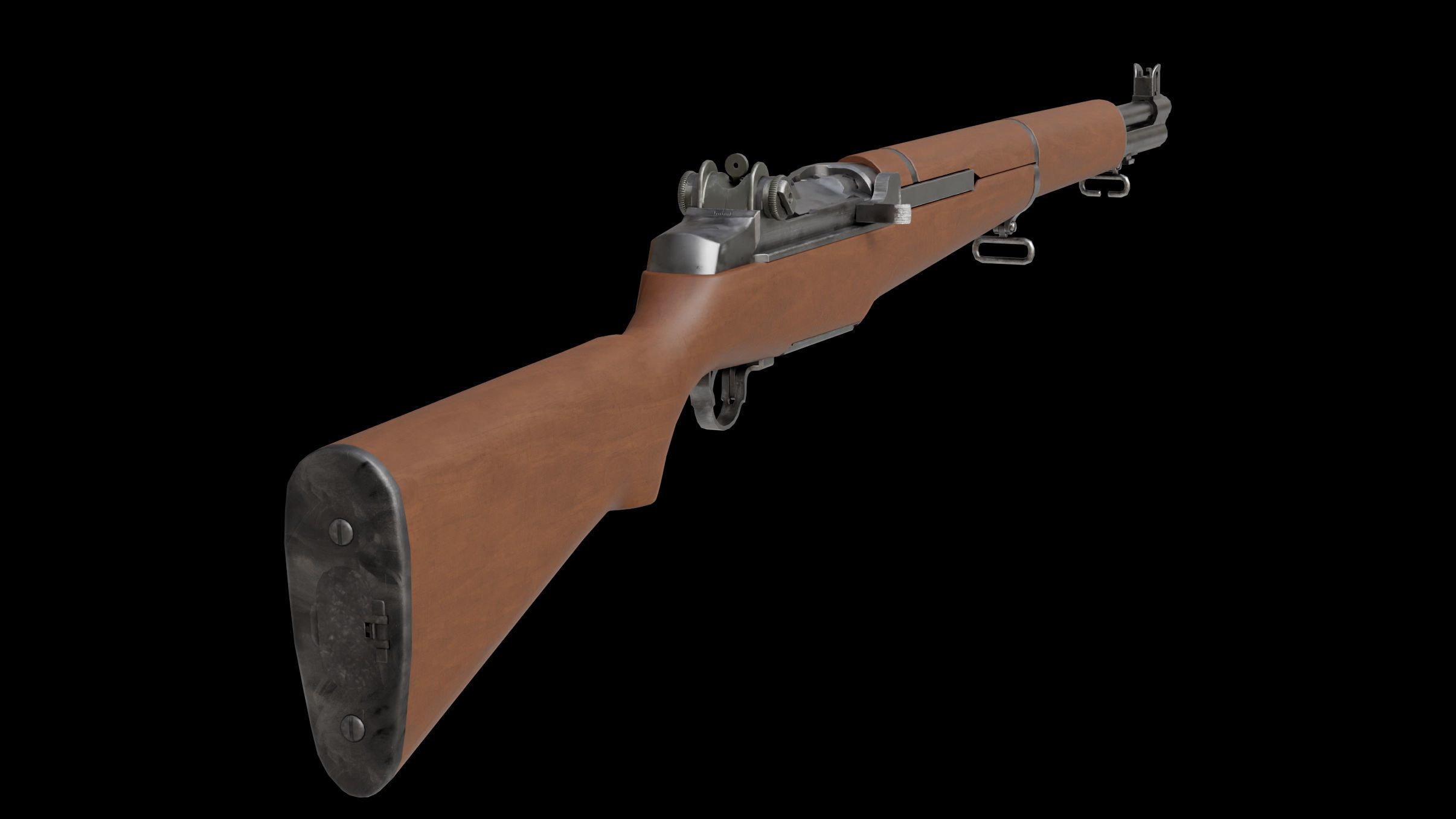 M1 Garand Low-poly 3D model_6
