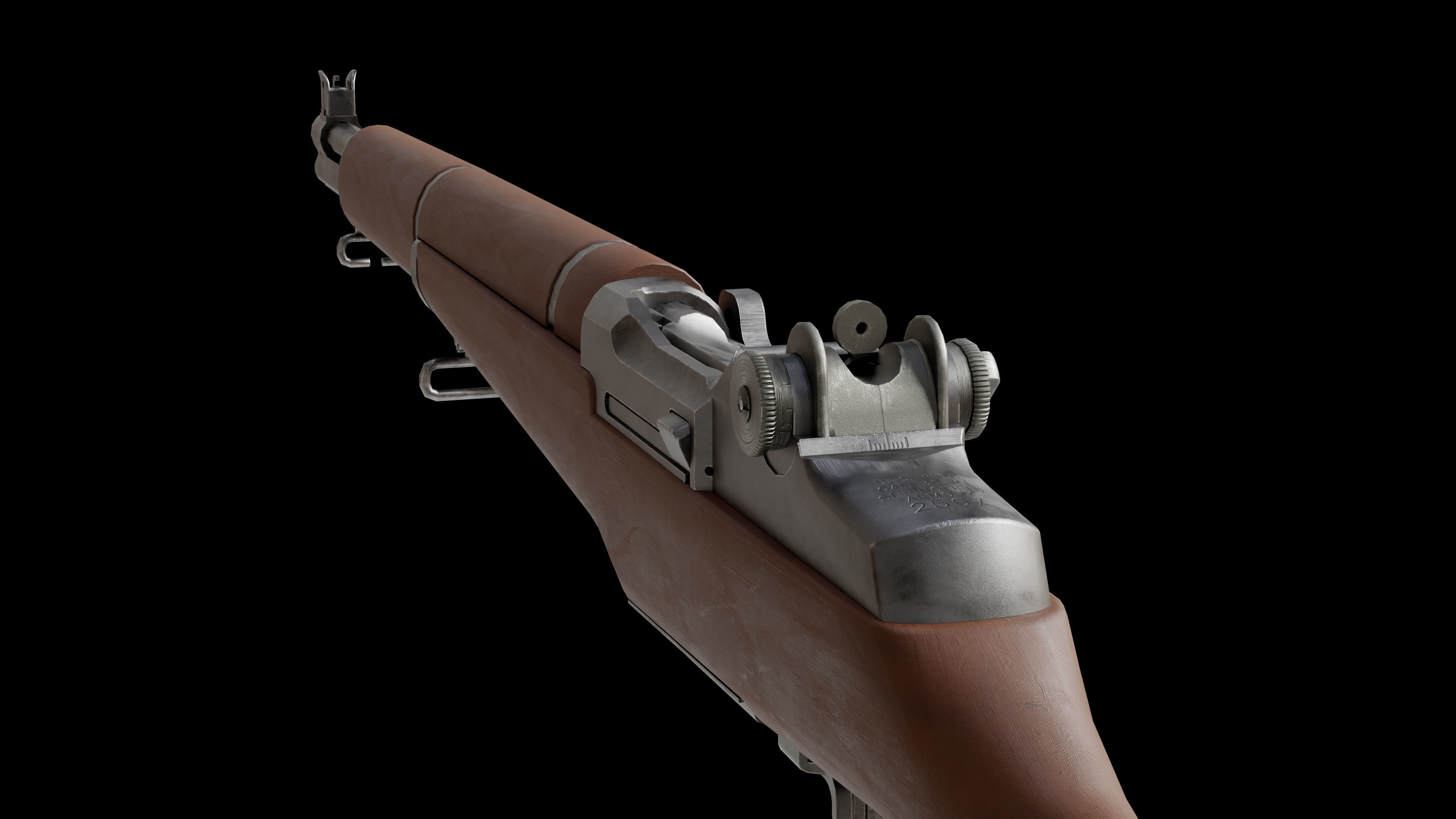 M1 Garand Low-poly 3D model_12