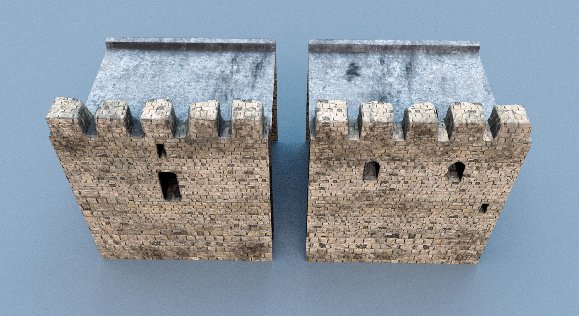 Walls medieval castle free 3D model | CGTrader