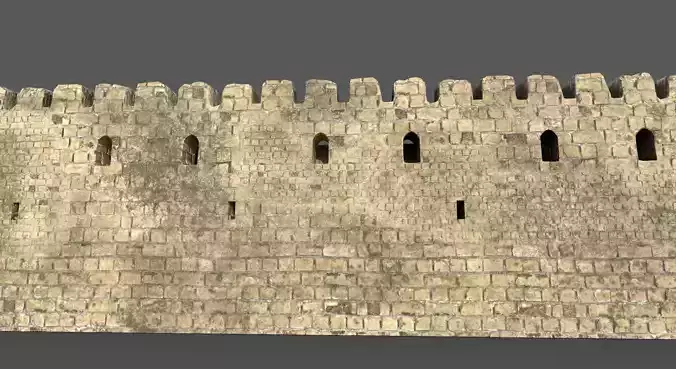 Walls medieval castle Free 3D model