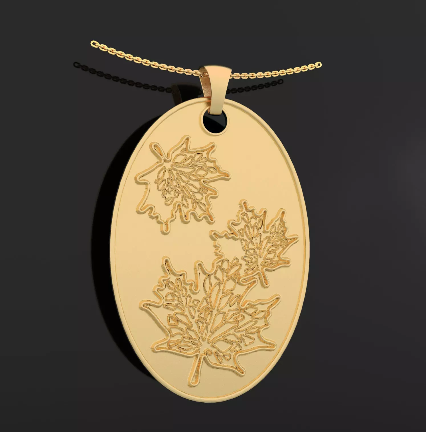 Pendant maple leaf Free 3D print model