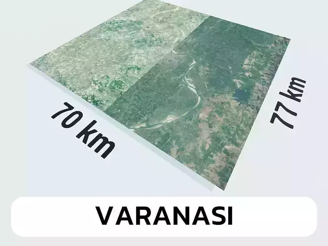 Varanasi India City Landscape 3D Model