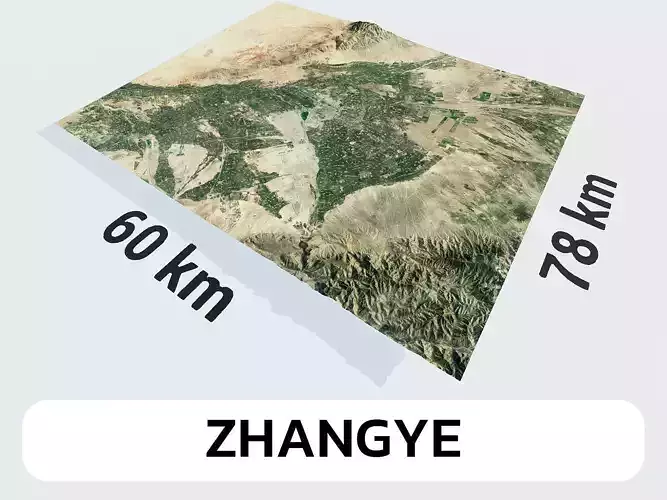 Zhangye China City Landscape 3D Model