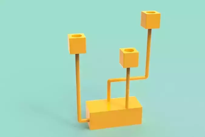 Cubic Candelabrum 3D Printing Candle Holder  3D print model