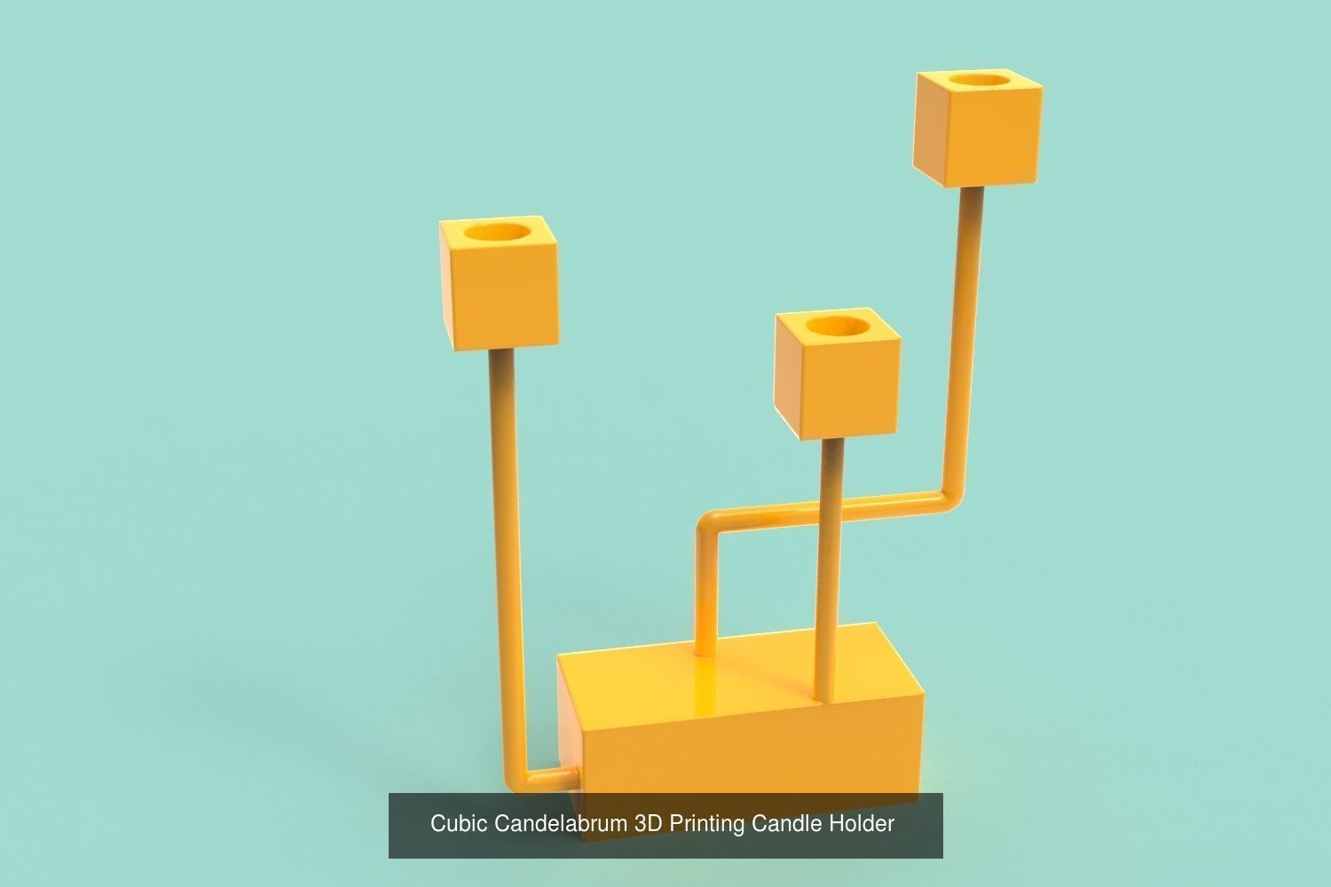 5 Cubic Candelabrum 3D Printing Candle Holder Set 3D Model Collection_7