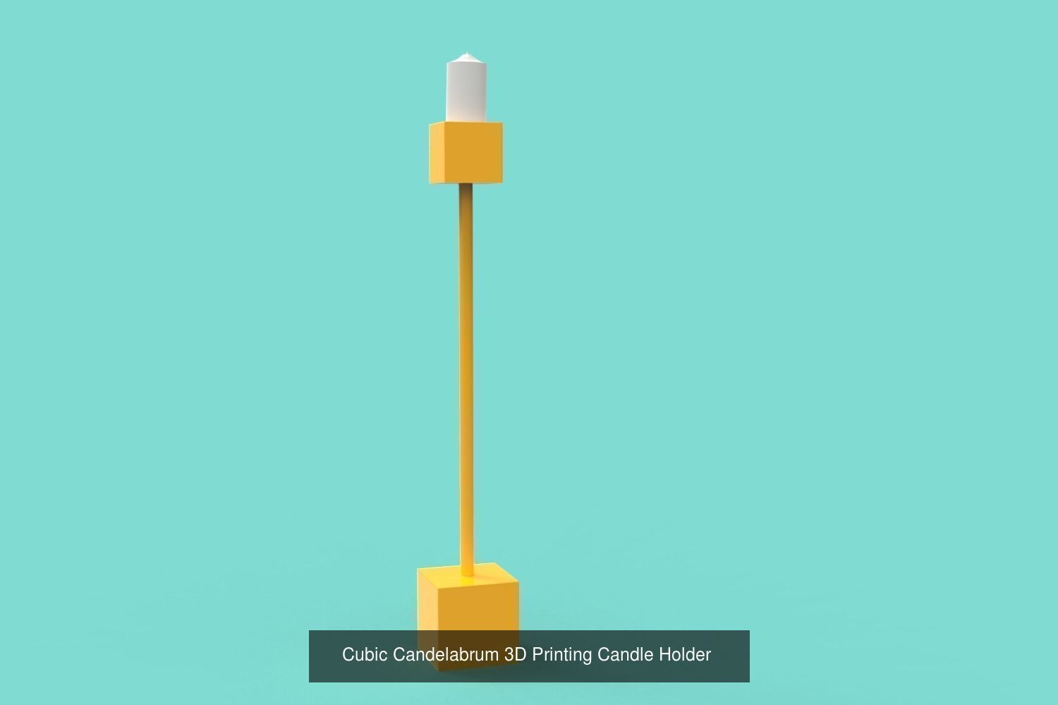 5 Cubic Candelabrum 3D Printing Candle Holder Set 3D Model Collection_3