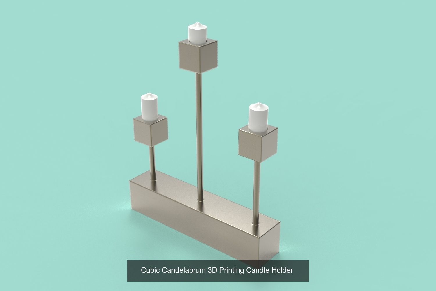5 Cubic Candelabrum 3D Printing Candle Holder Set 3D Model Collection_6