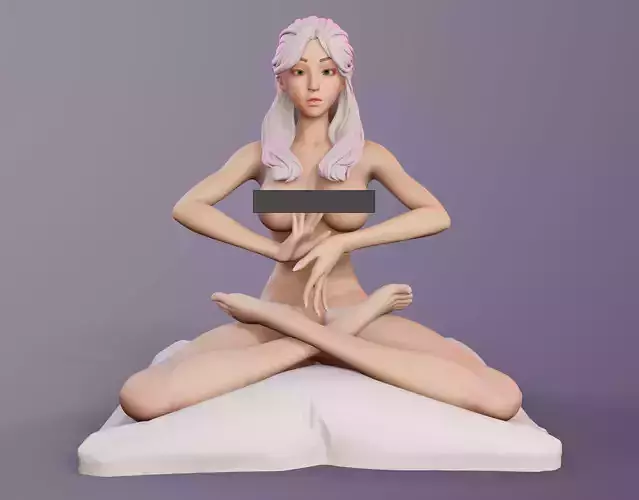 3D Print model - GIRL IN LOTUS POSITION