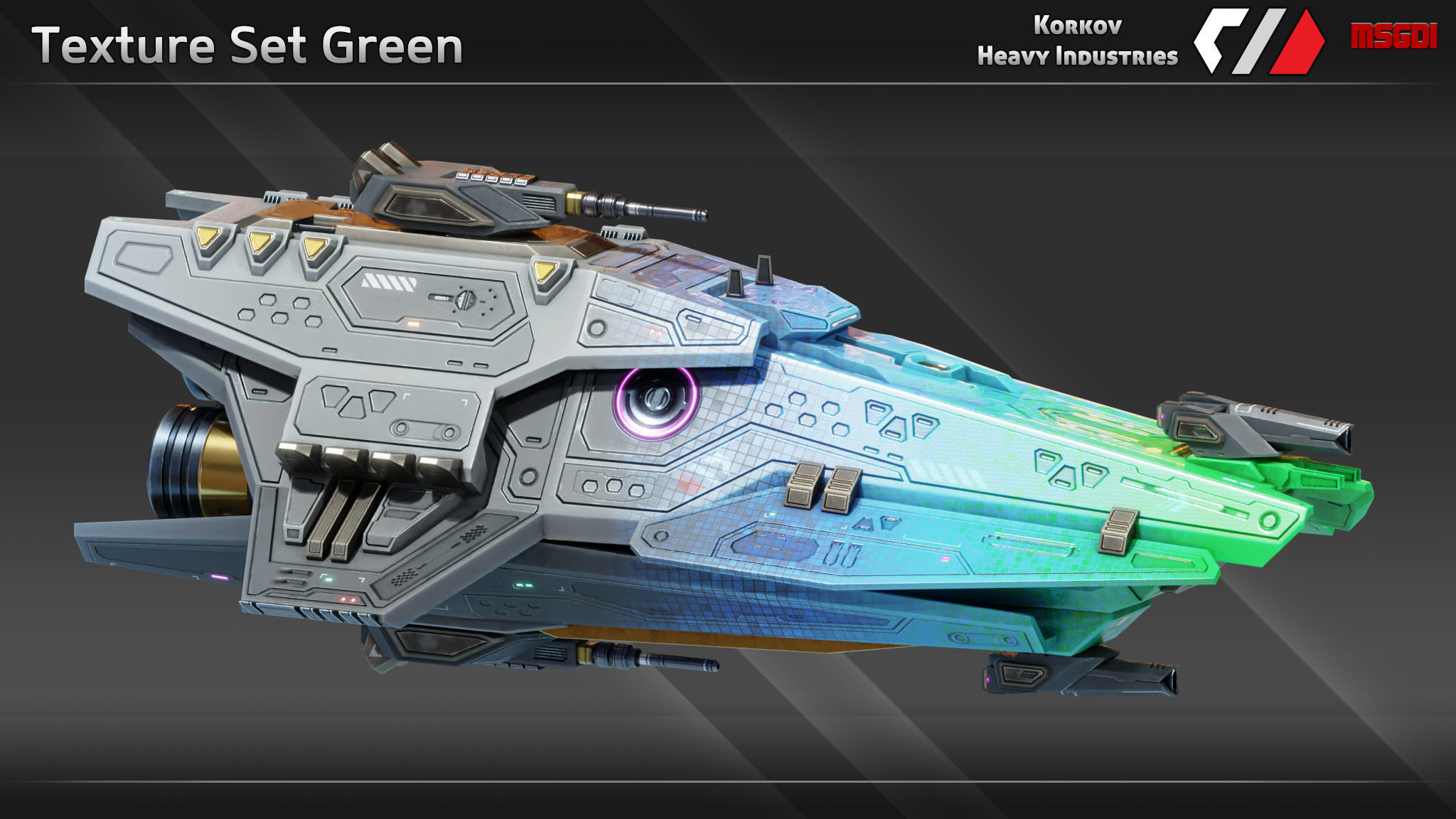 Spaceship Paladin Class Frigate Low-poly 3D model_7