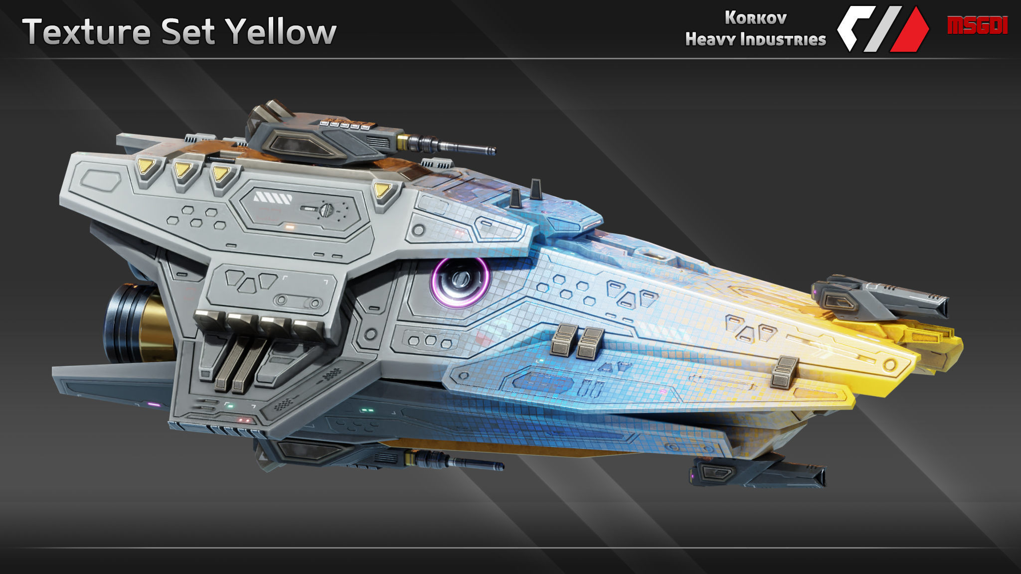 Spaceship Paladin Class Frigate Low-poly 3D model_10