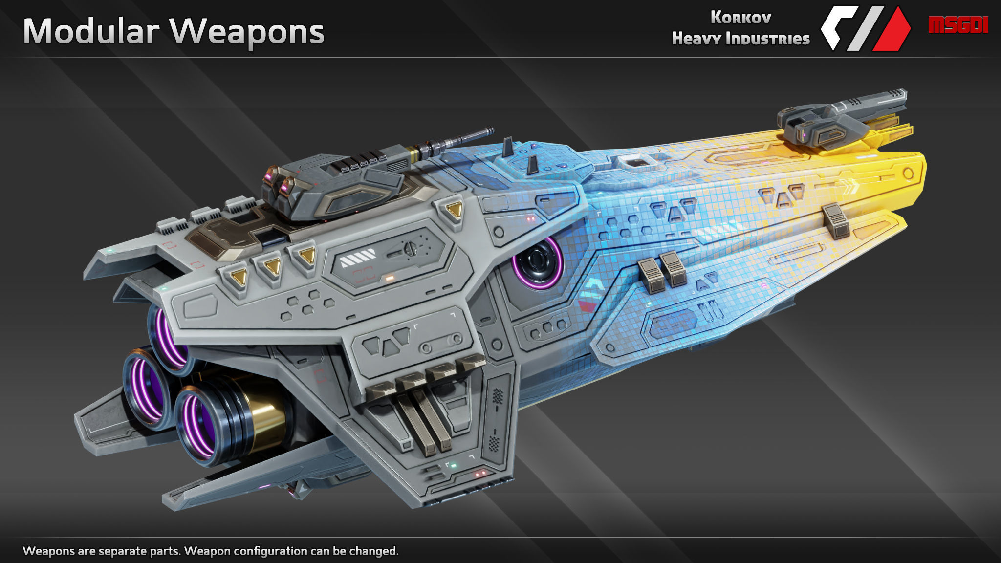 Spaceship Paladin Class Frigate Low-poly 3D model_4