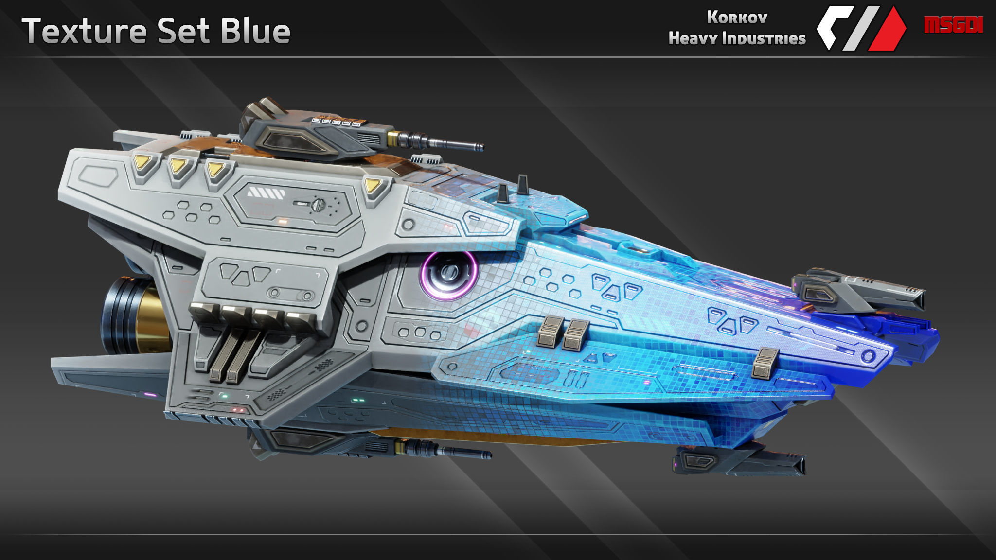 Spaceship Paladin Class Frigate Low-poly 3D model_6