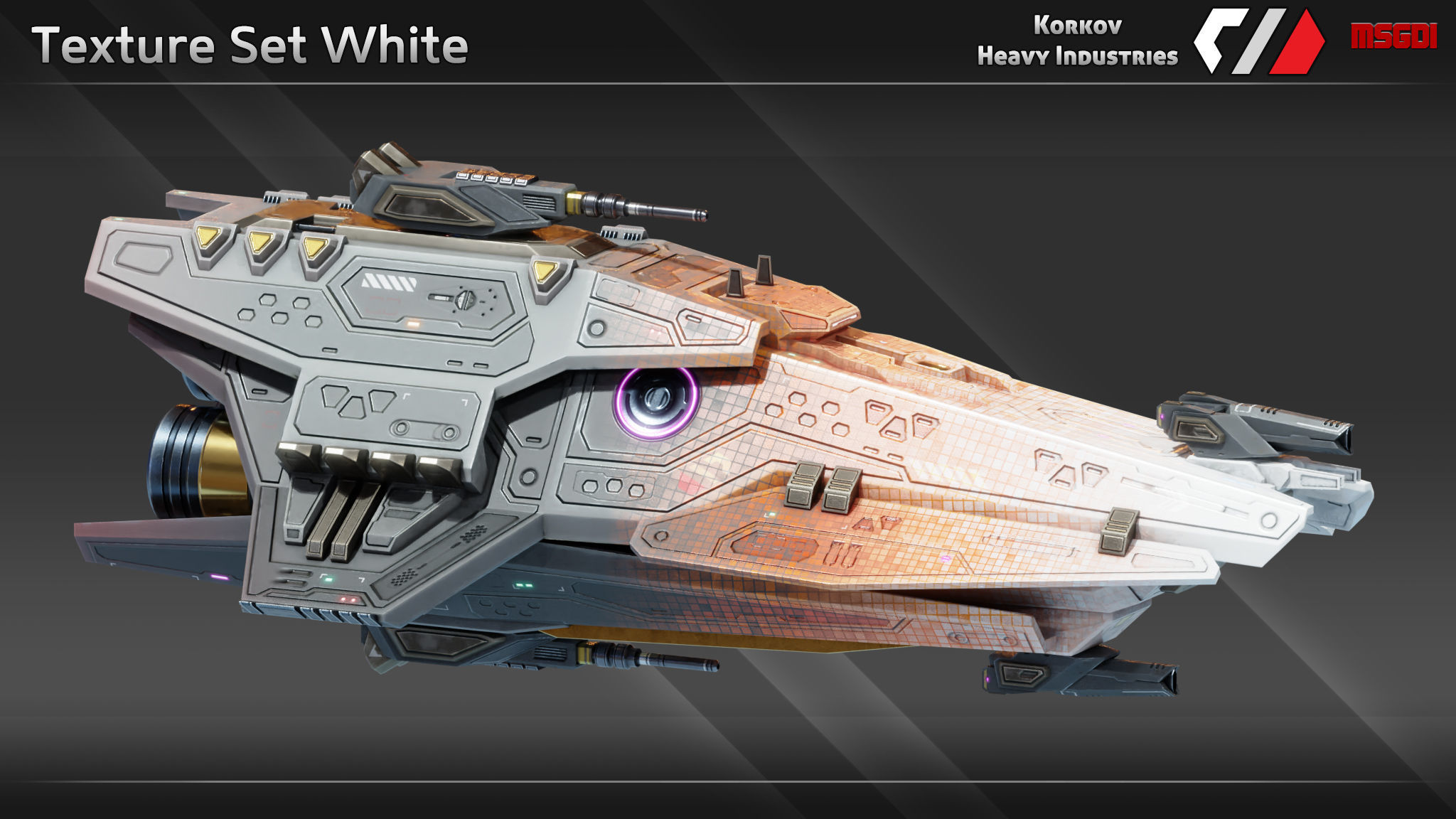 Spaceship Paladin Class Frigate Low-poly 3D model_9