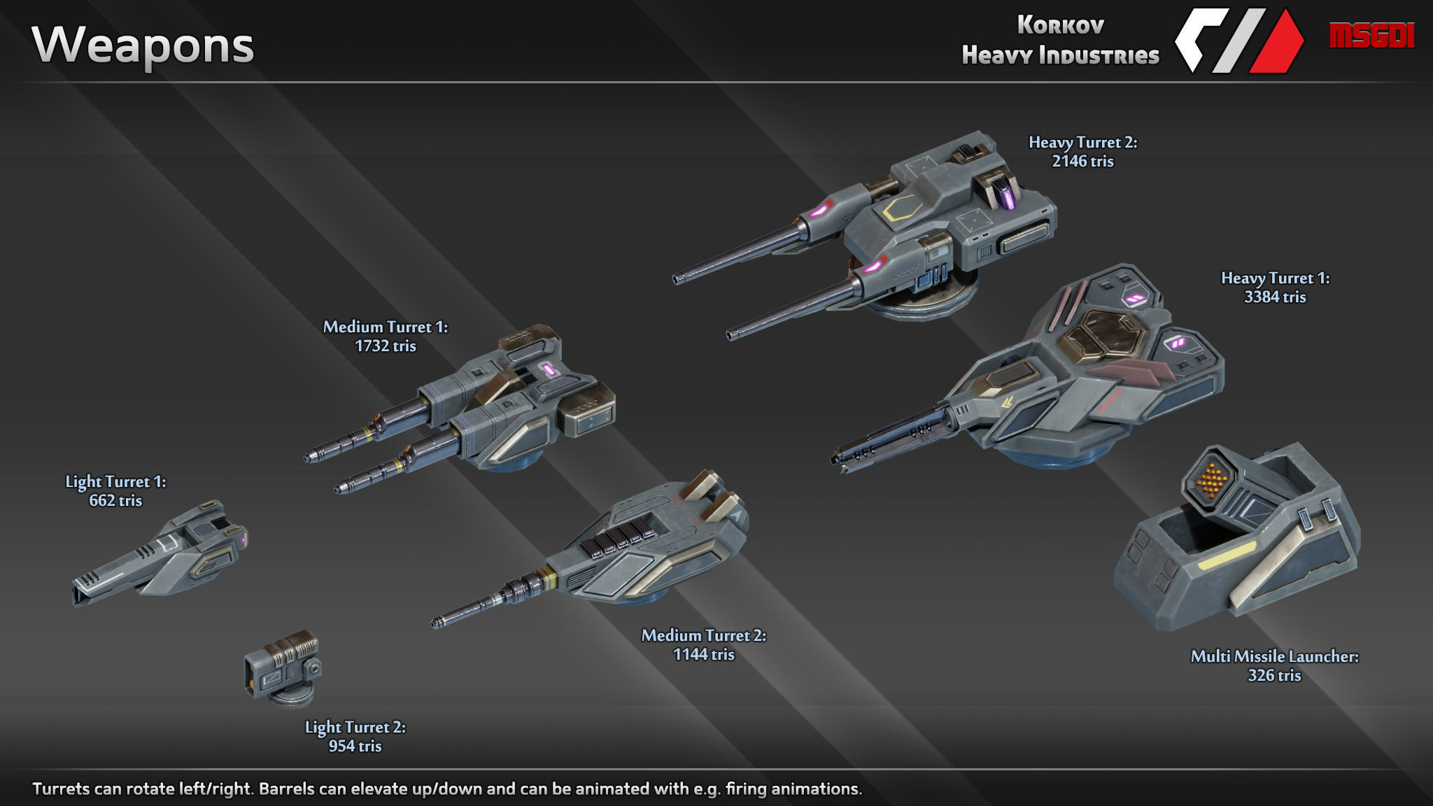 Spaceship Paladin Class Frigate Low-poly 3D model_1