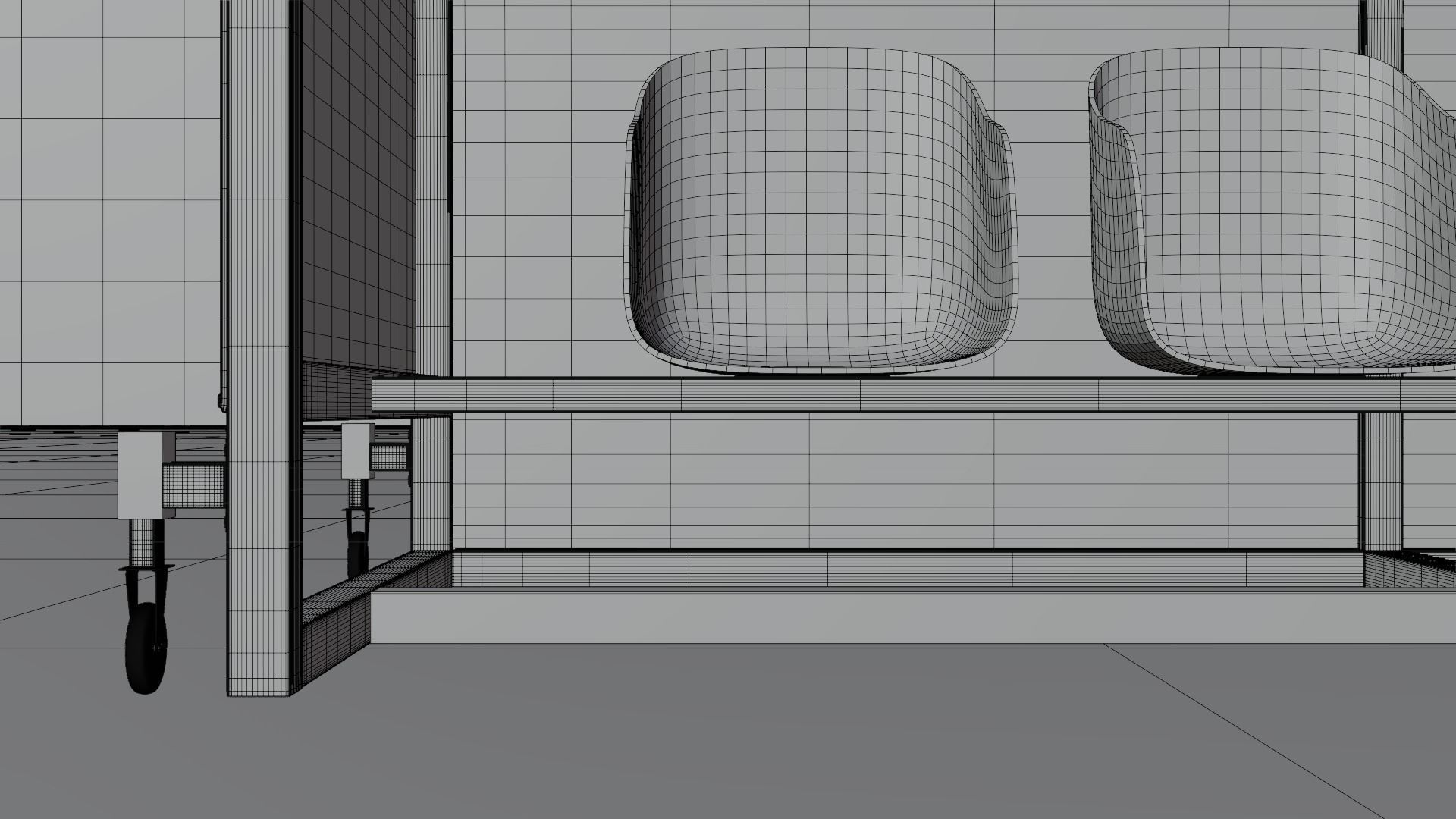 Player Bench with Plastic Seat 3D model_10