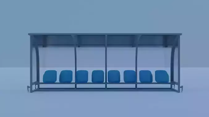 Player Bench with Plastic Seat 3D model Player Bench with Plastic Seat 3D model
