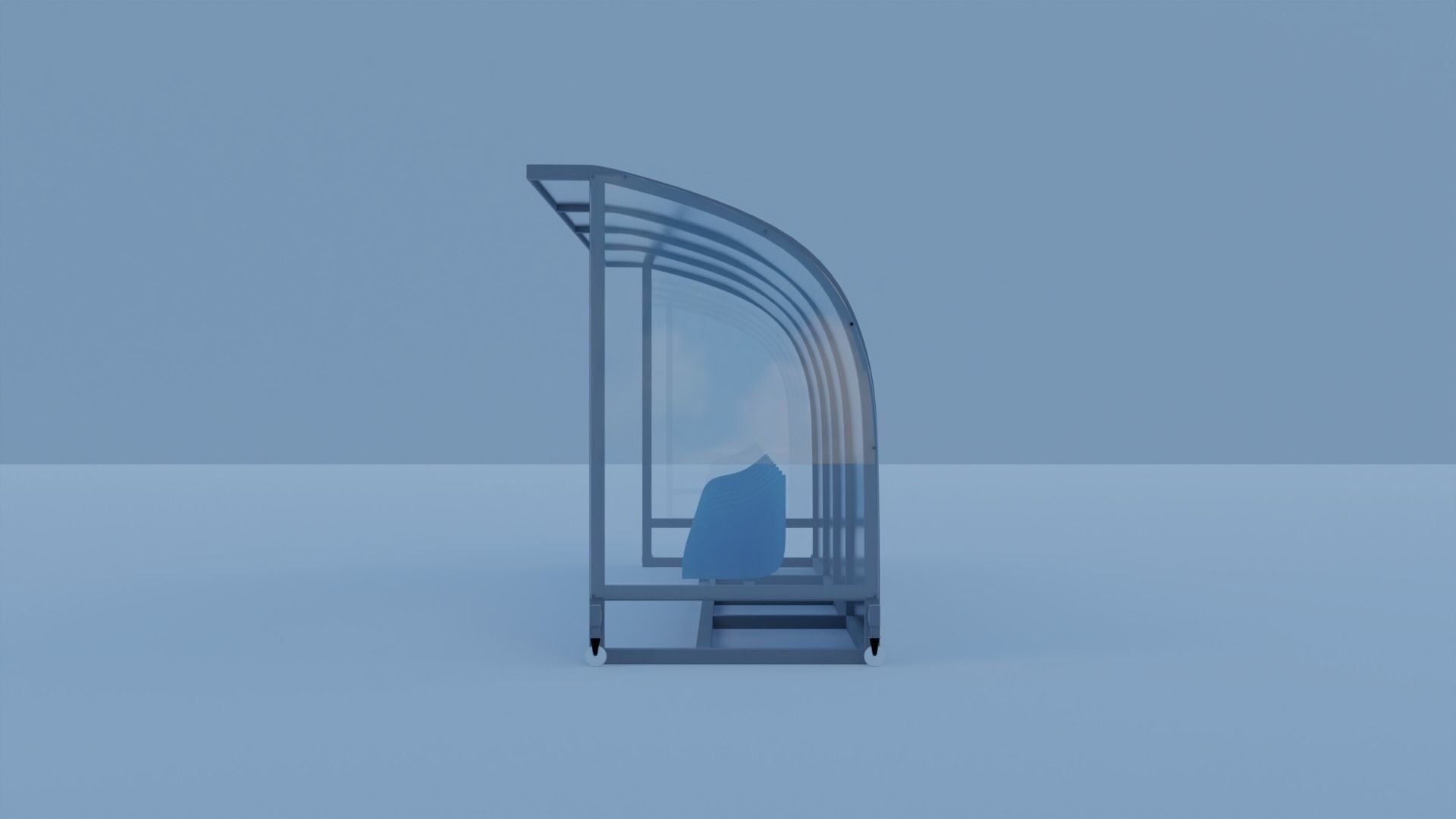 Player Bench with Plastic Seat 3D model_7
